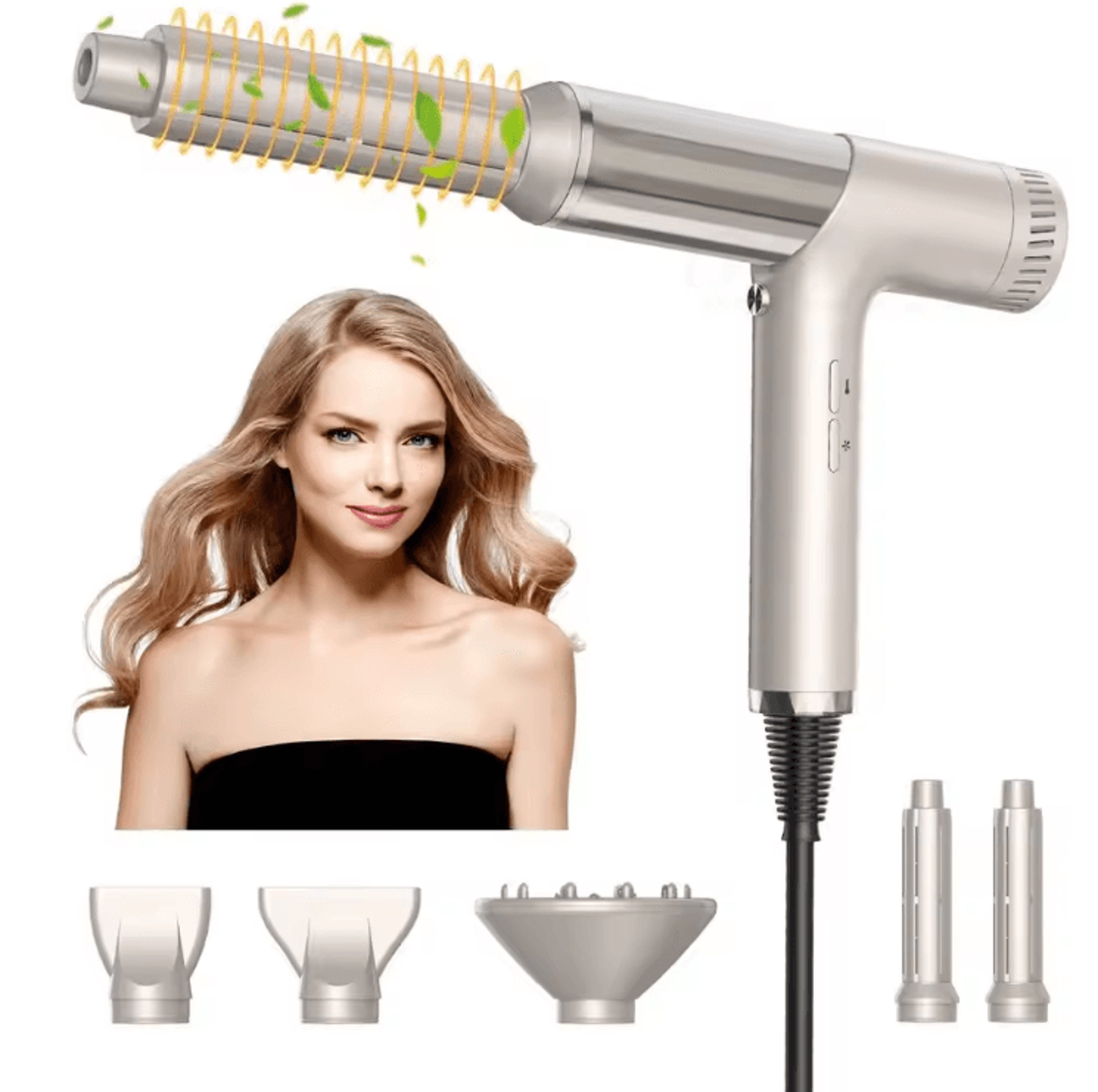 NoiseReducing 5in1 Ionic Hair Dryer Brush  HighSpeed Hot Air Styling  Straightening Tool 0