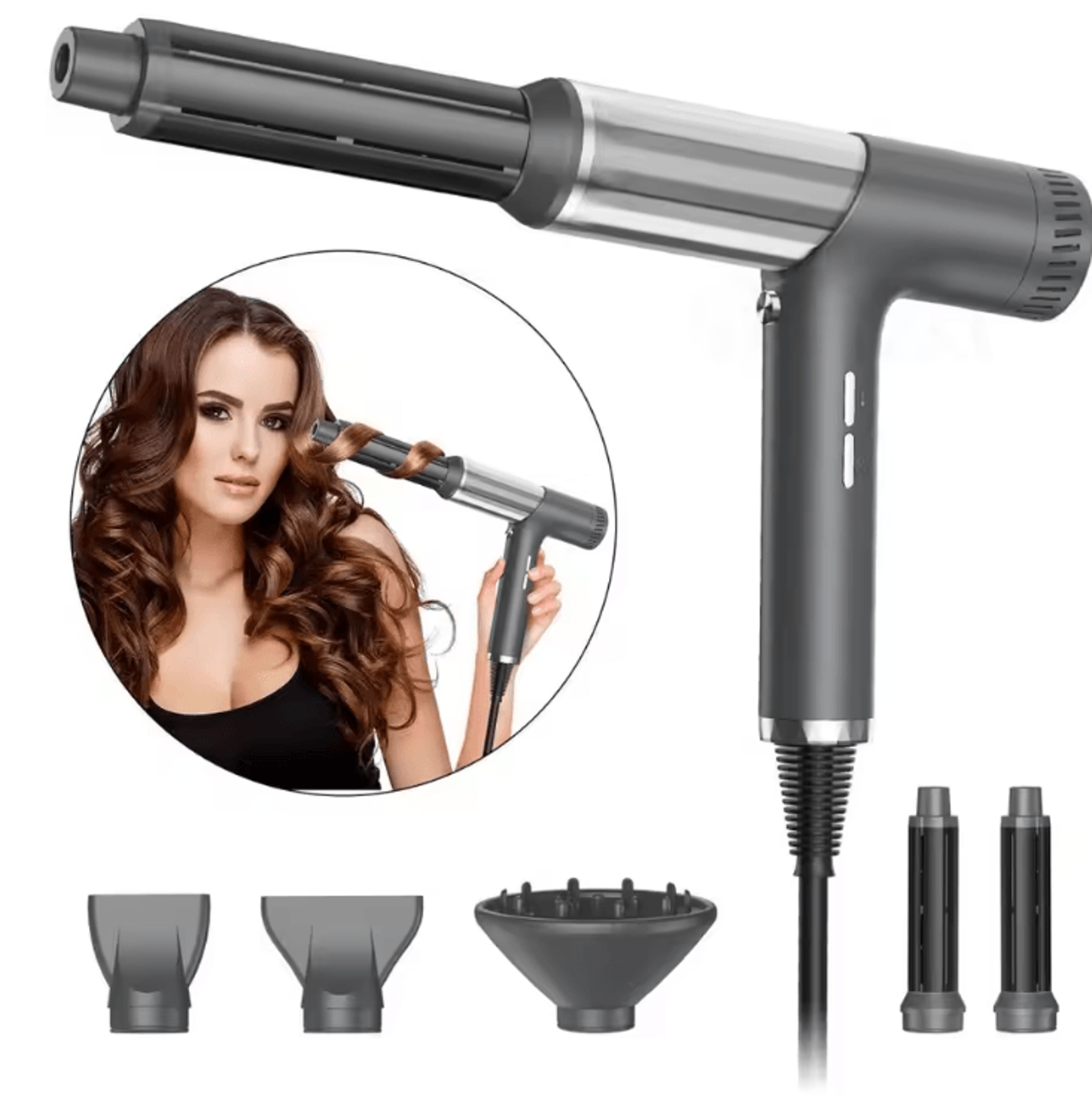 NoiseReducing 5in1 Ionic Hair Dryer Brush  HighSpeed Hot Air Styling  Straightening Tool 2