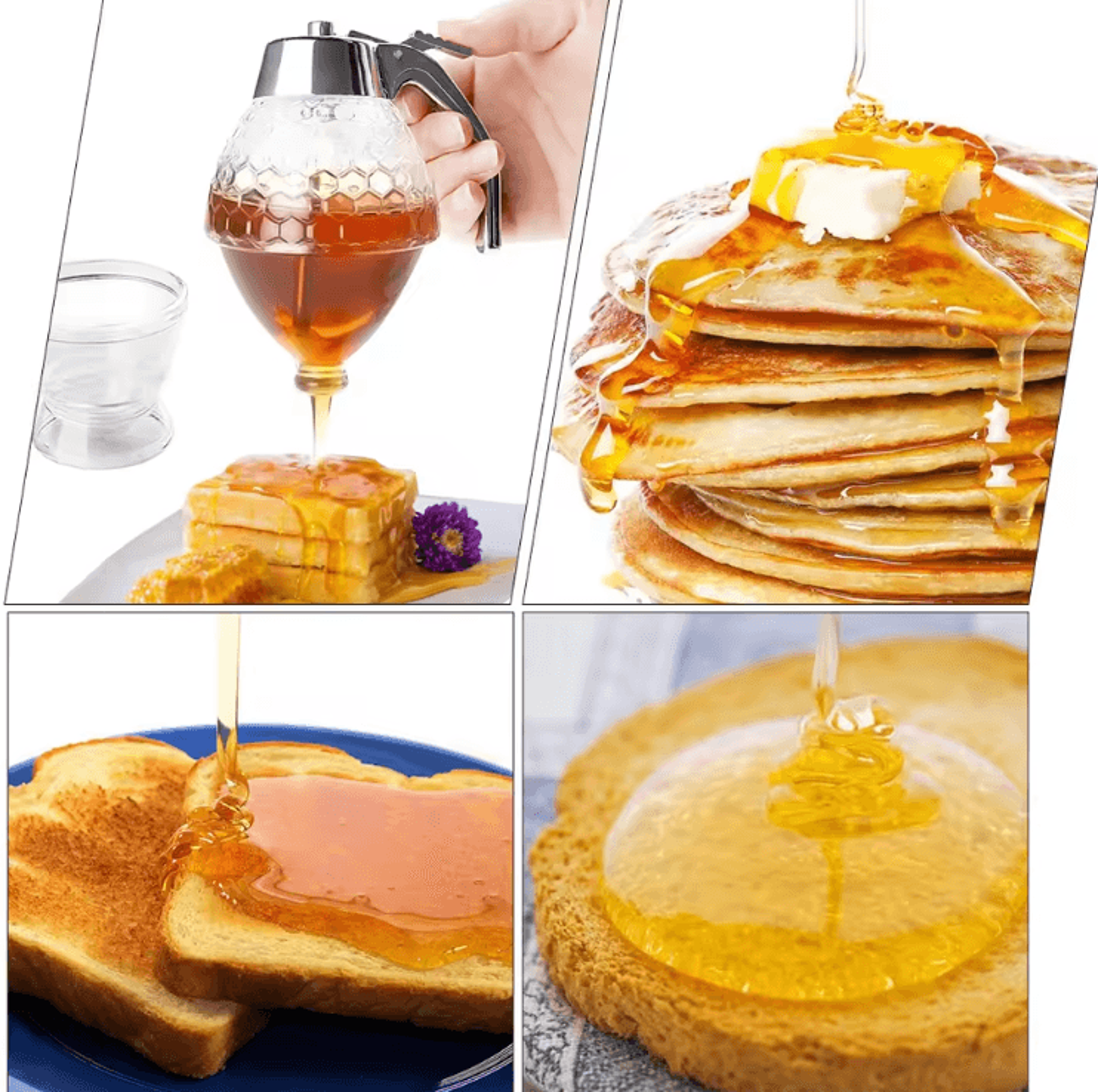 Bee Drip Honey Dispenser Jar  NoDrip Syrup Bottle  Kitchen Storage Container 1