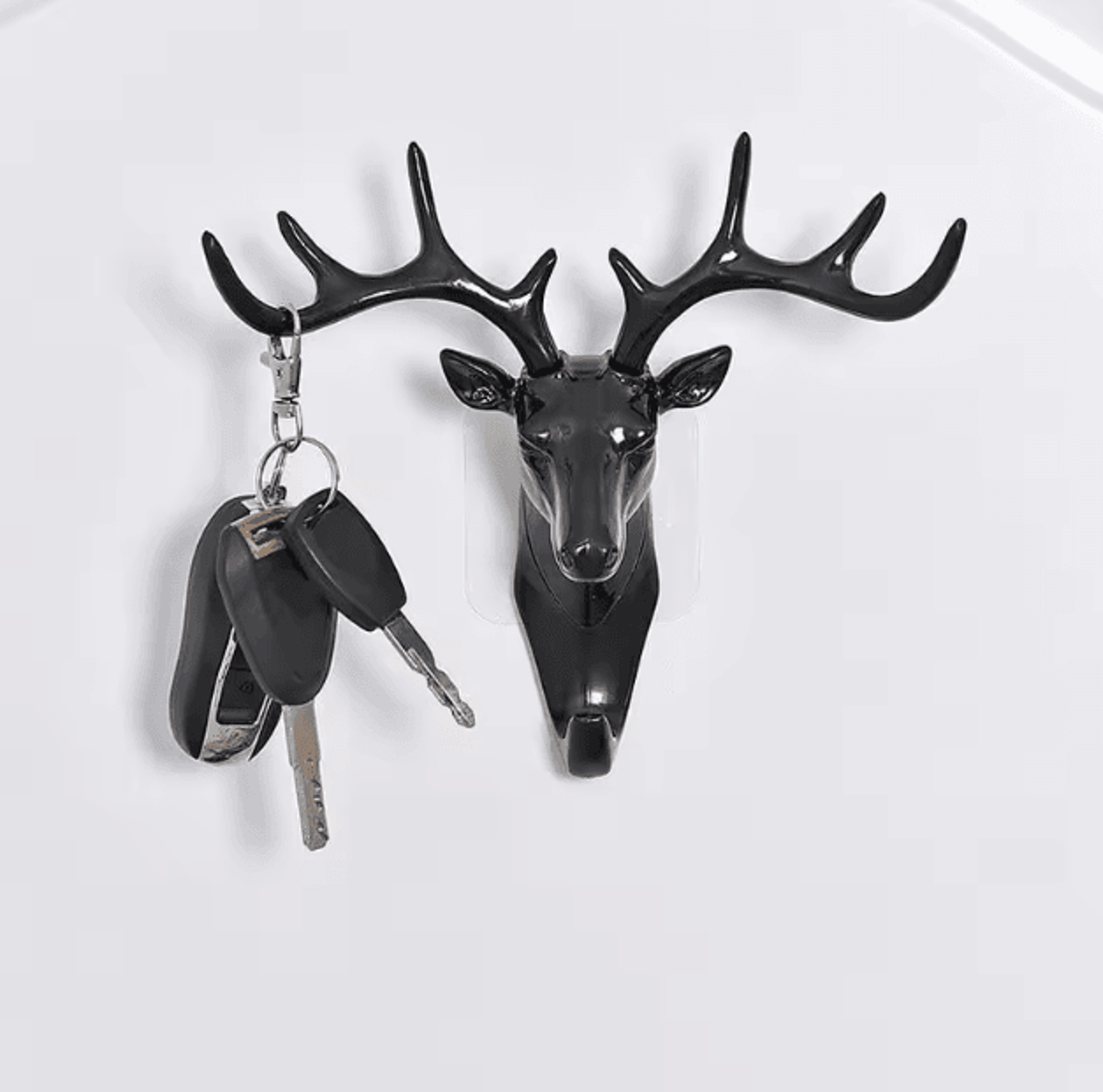 Vintage Deer Horn Wall Hanger Rack  Rustic Antler Coat  Key Holder With Hooks 0