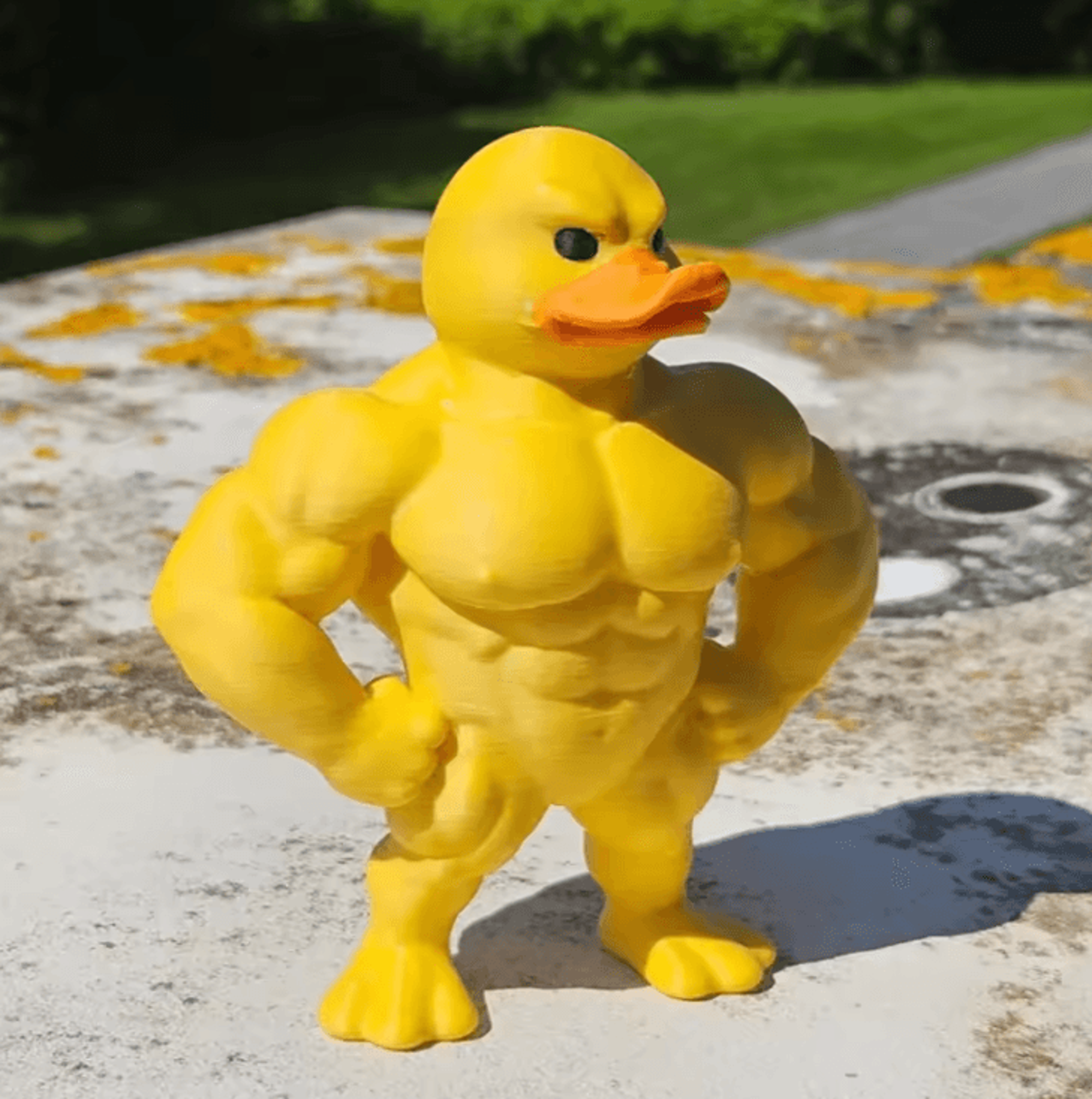 Funny Muscle Duck Statue  Whimsical Cute Desk  Bookshelf Decor 0