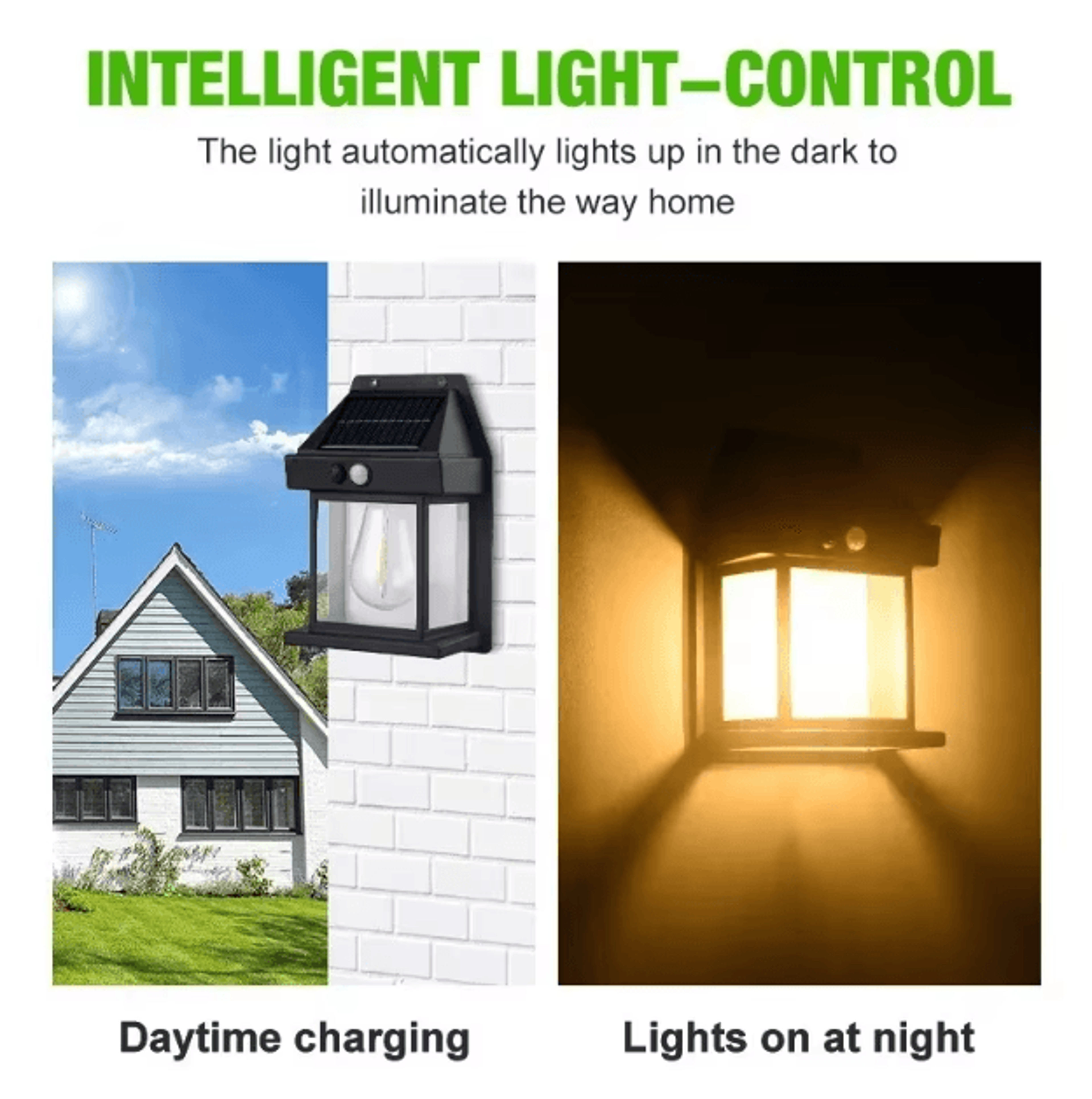 Solar Motion Sensor Wall Light  Waterproof Tungsten Filament Outdoor Lamp 0