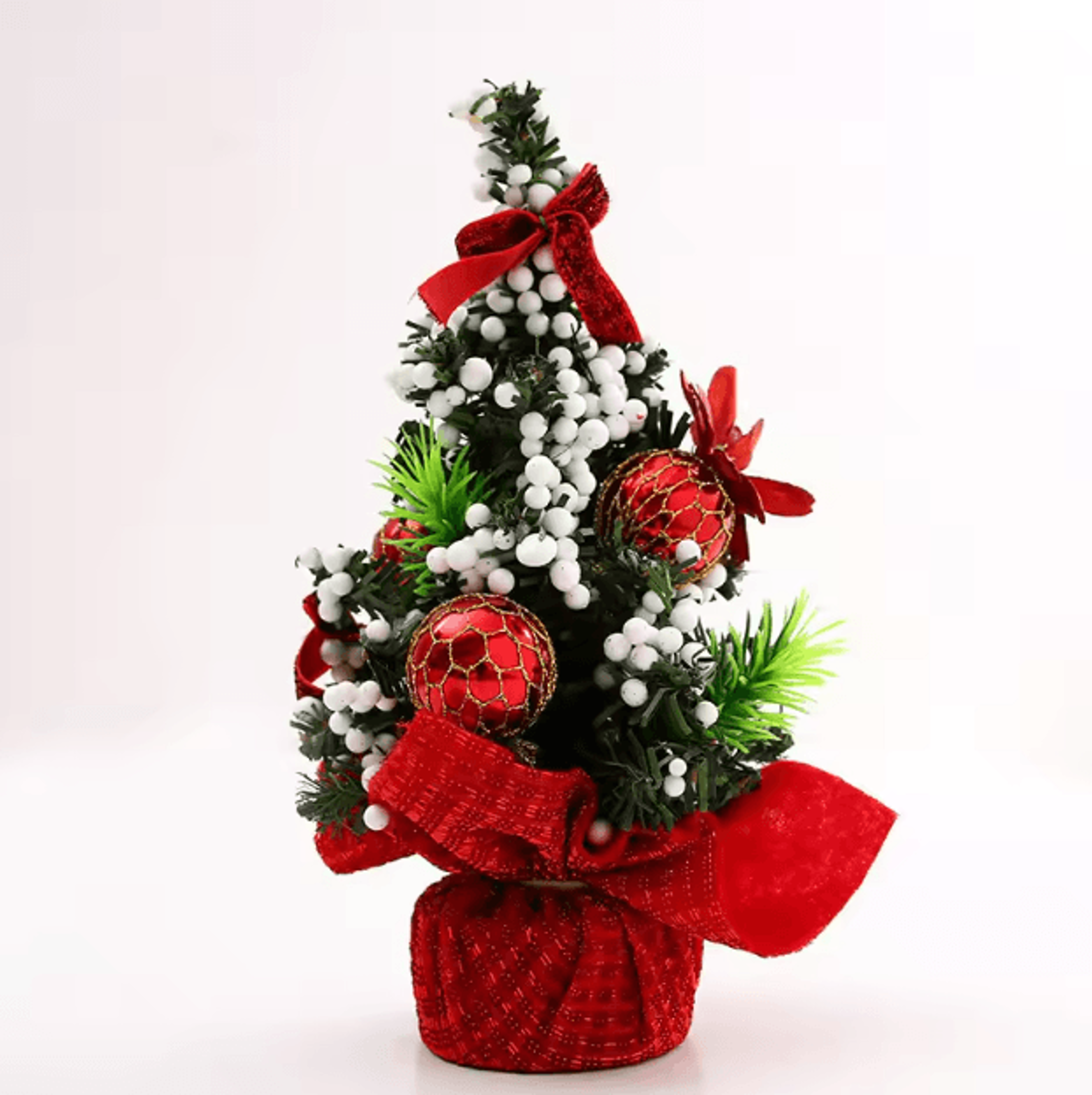 Mini Christmas Tree Decor  20cm Tabletop Festive Desk Ornament 4