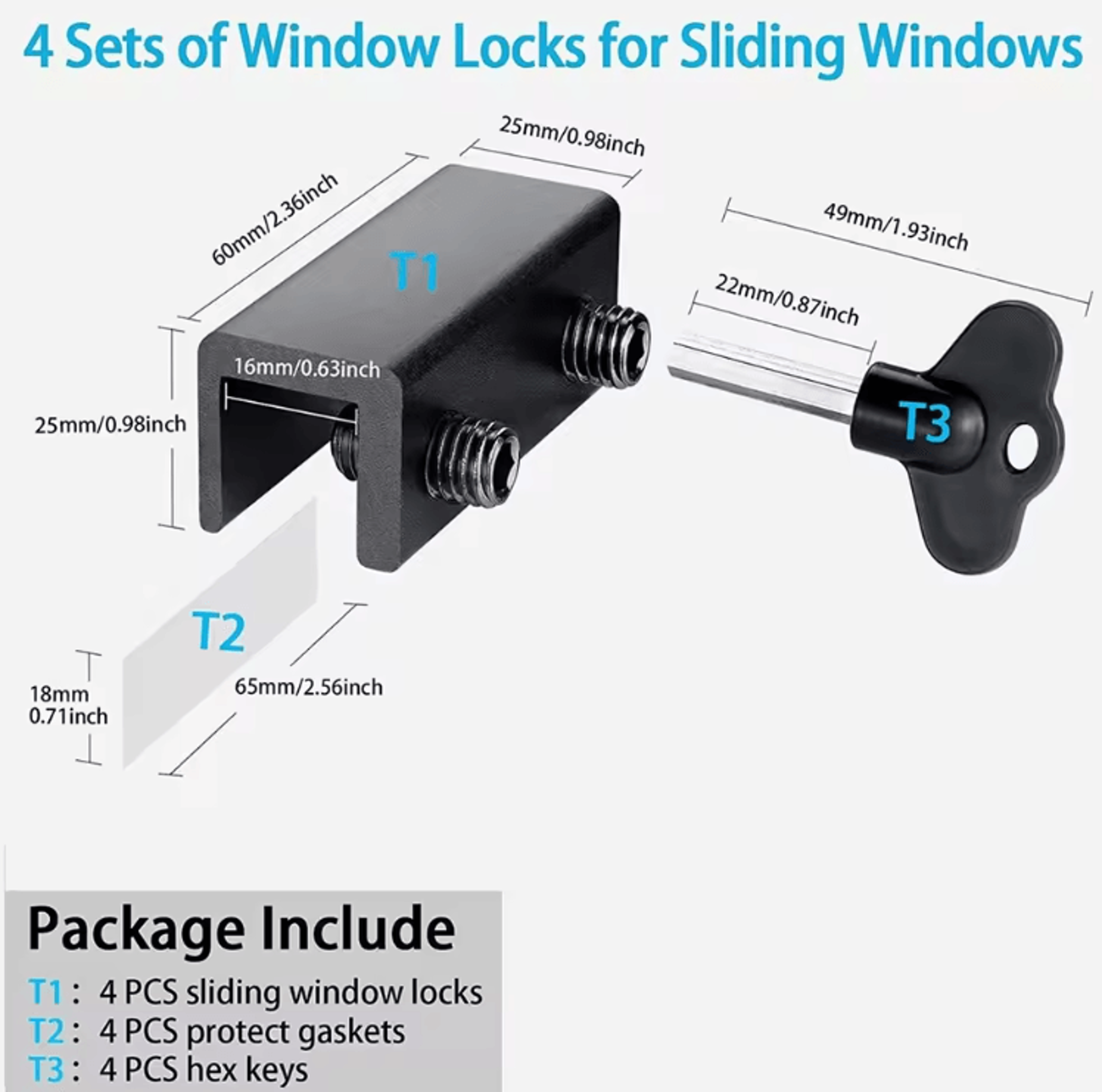 Adjustable Aluminum Window Lock No Drill Sliding Window Stopper Security Lock For Home Safety 1
