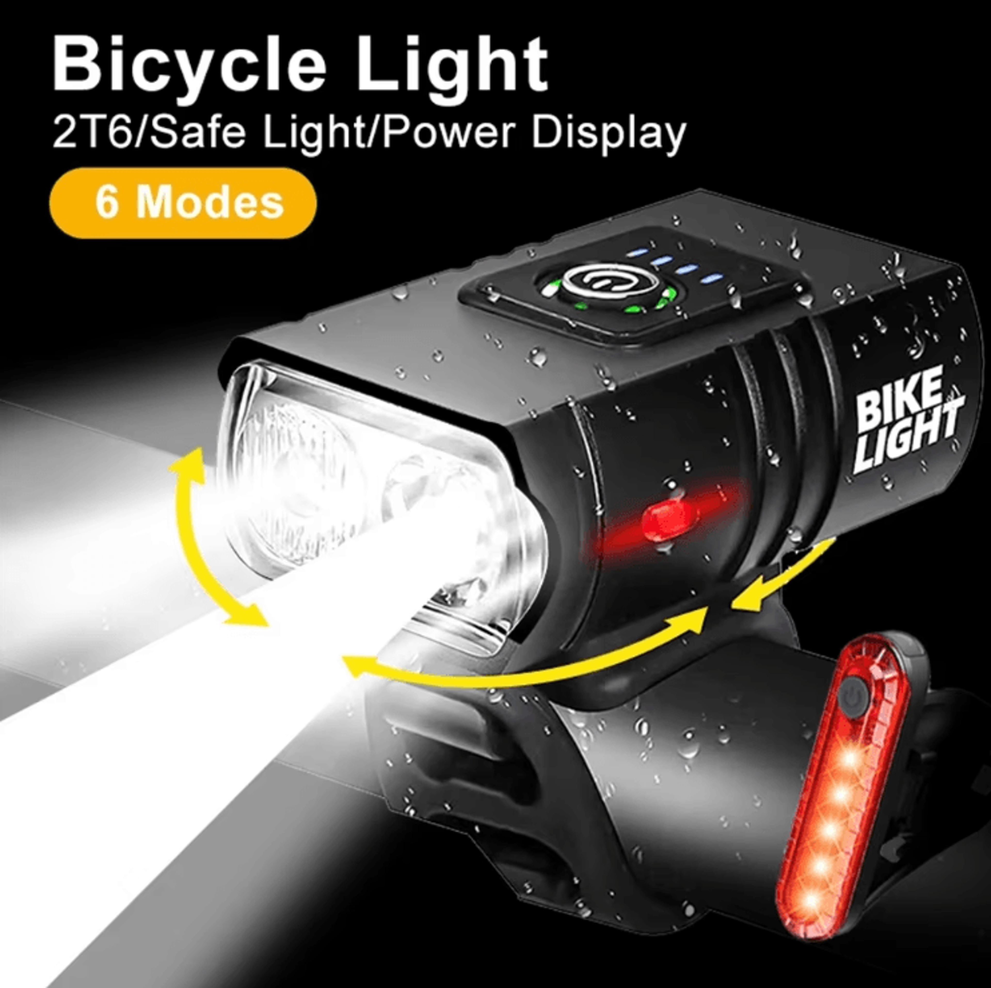 T6 LED USB Rechargeable Bicycle Headlight  High Beam Aluminum MTB Cycling Light Set 0