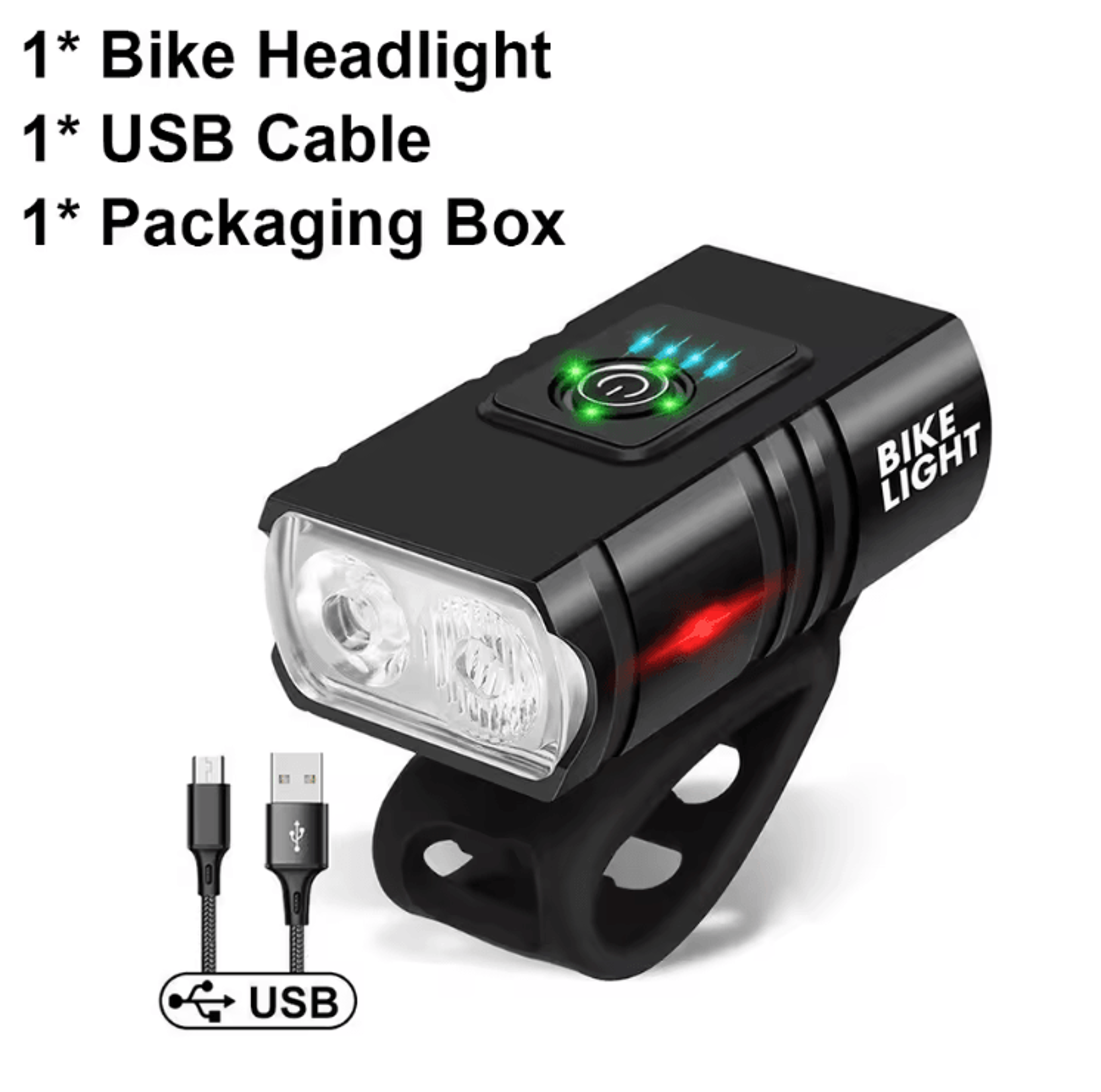 T6 LED USB Rechargeable Bicycle Headlight  High Beam Aluminum MTB Cycling Light Set 3