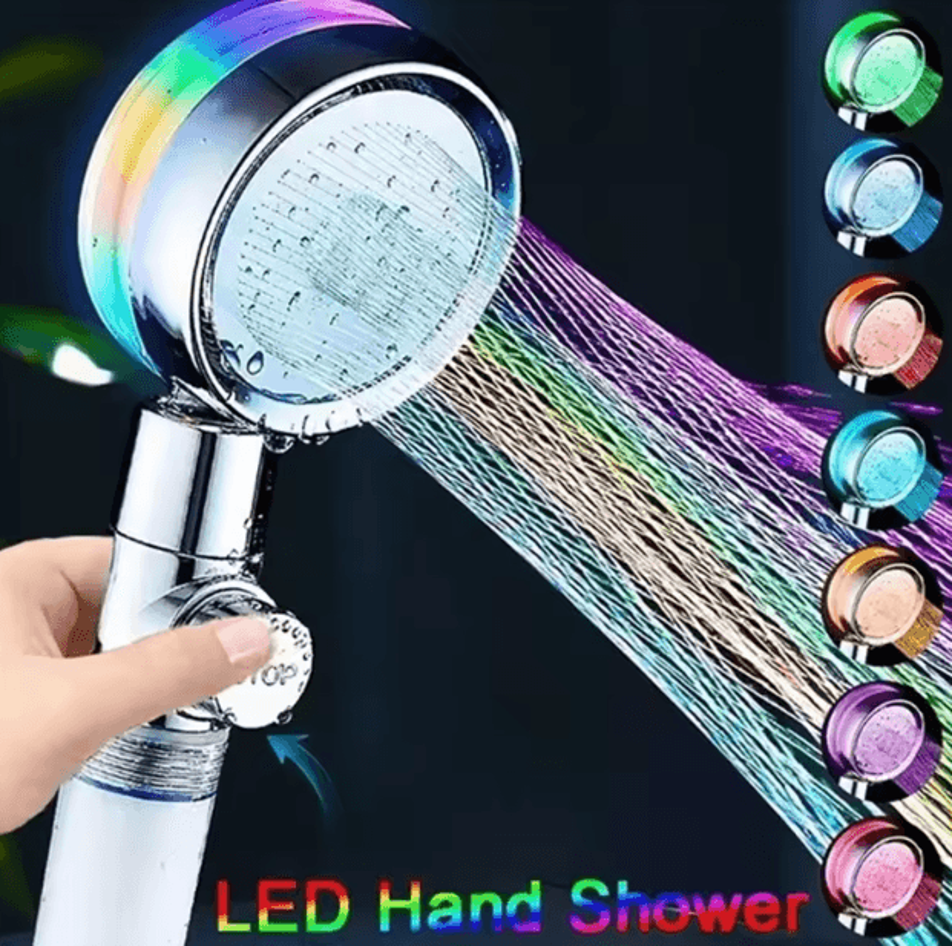 7Color LED Temperature Control Shower Head  HighPressure Water Saving Filter Shower Sprayer 1