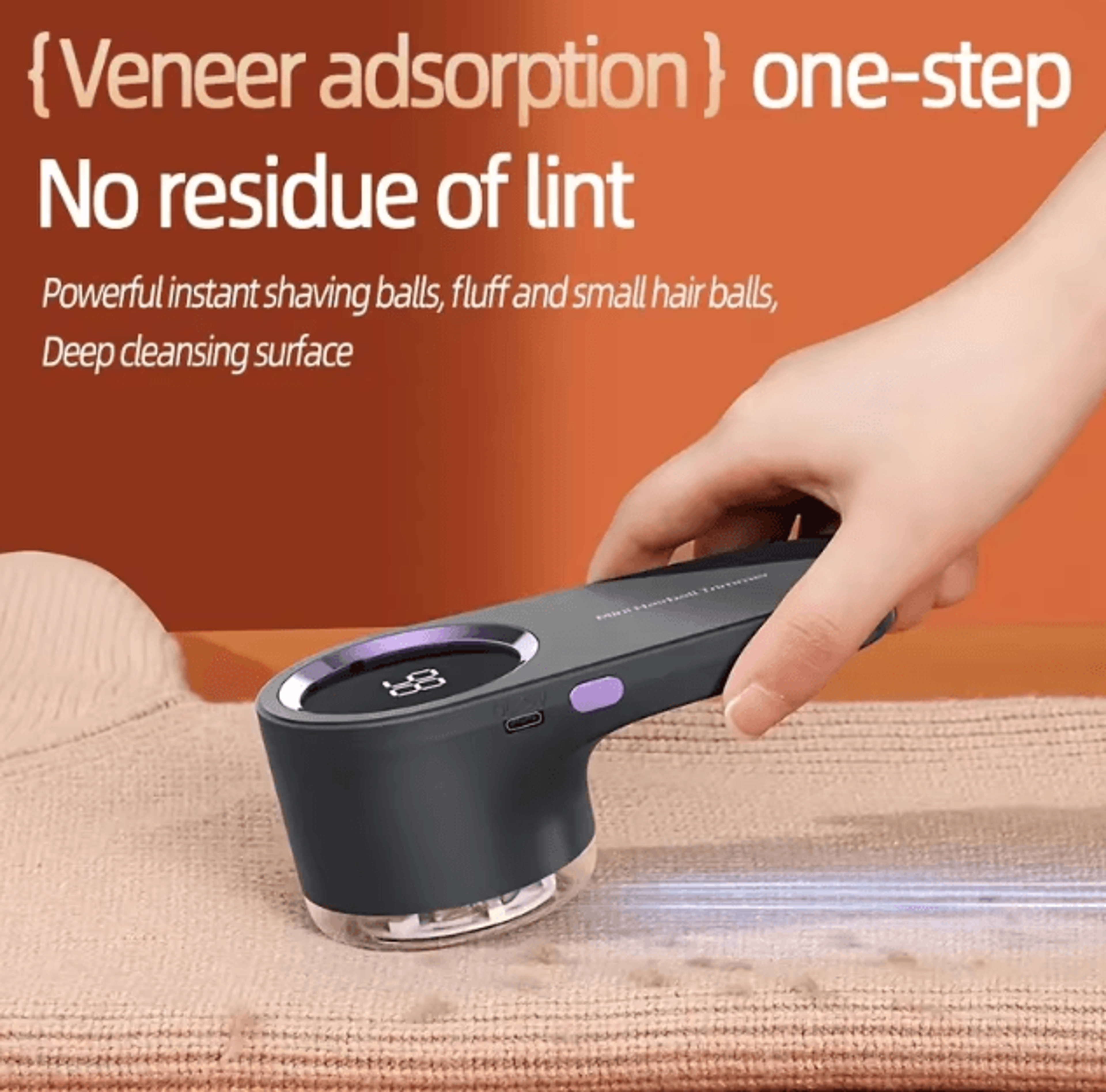 Portable USB Rechargeable Fabric Shaver  3 Mode Digital Display Lint  Hair Removal Tool 0