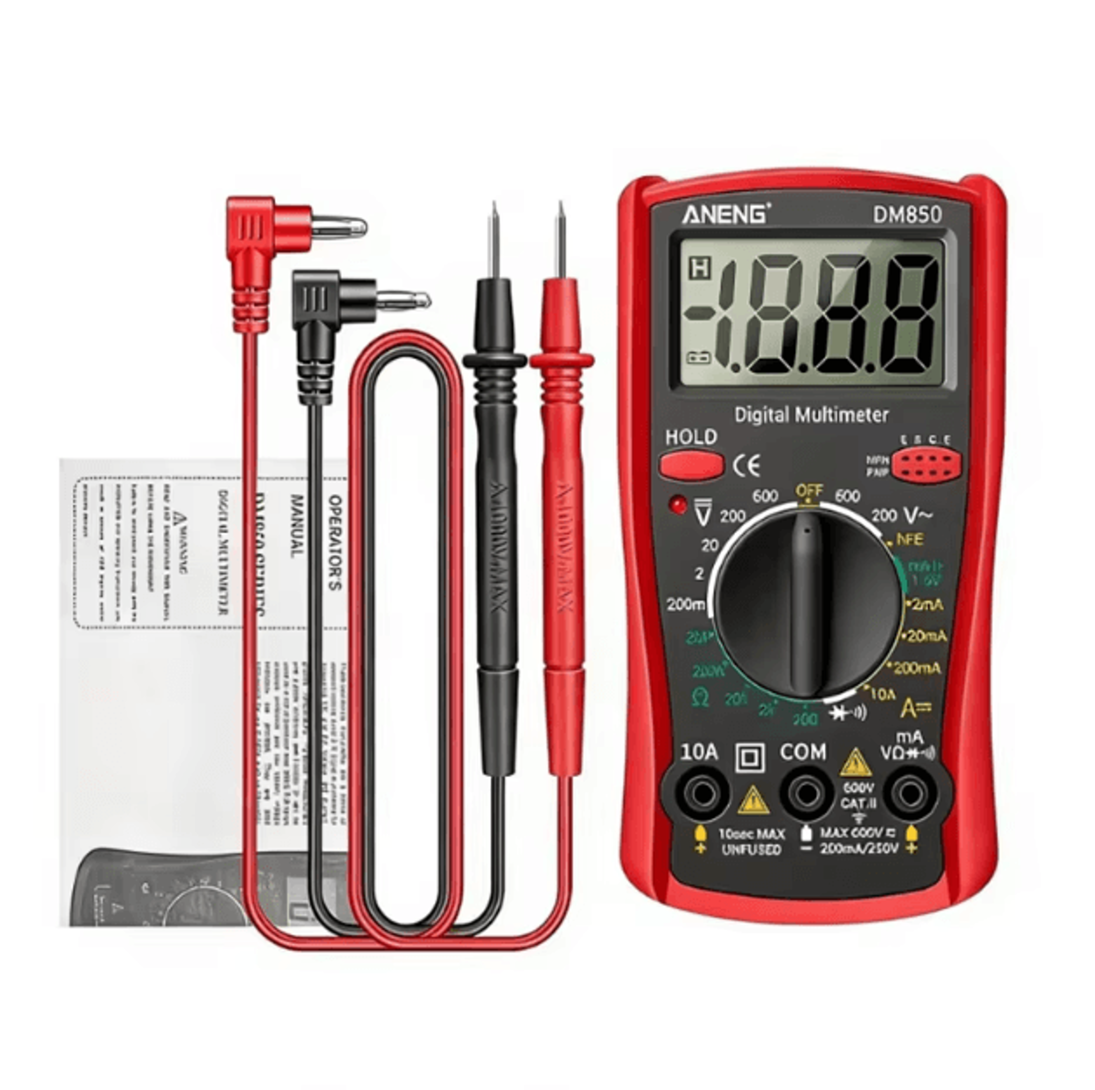 DM850 Digital Multimeter  1999 Count ACDC Voltage Tester With Ohm Current  Continuity Measurement 3