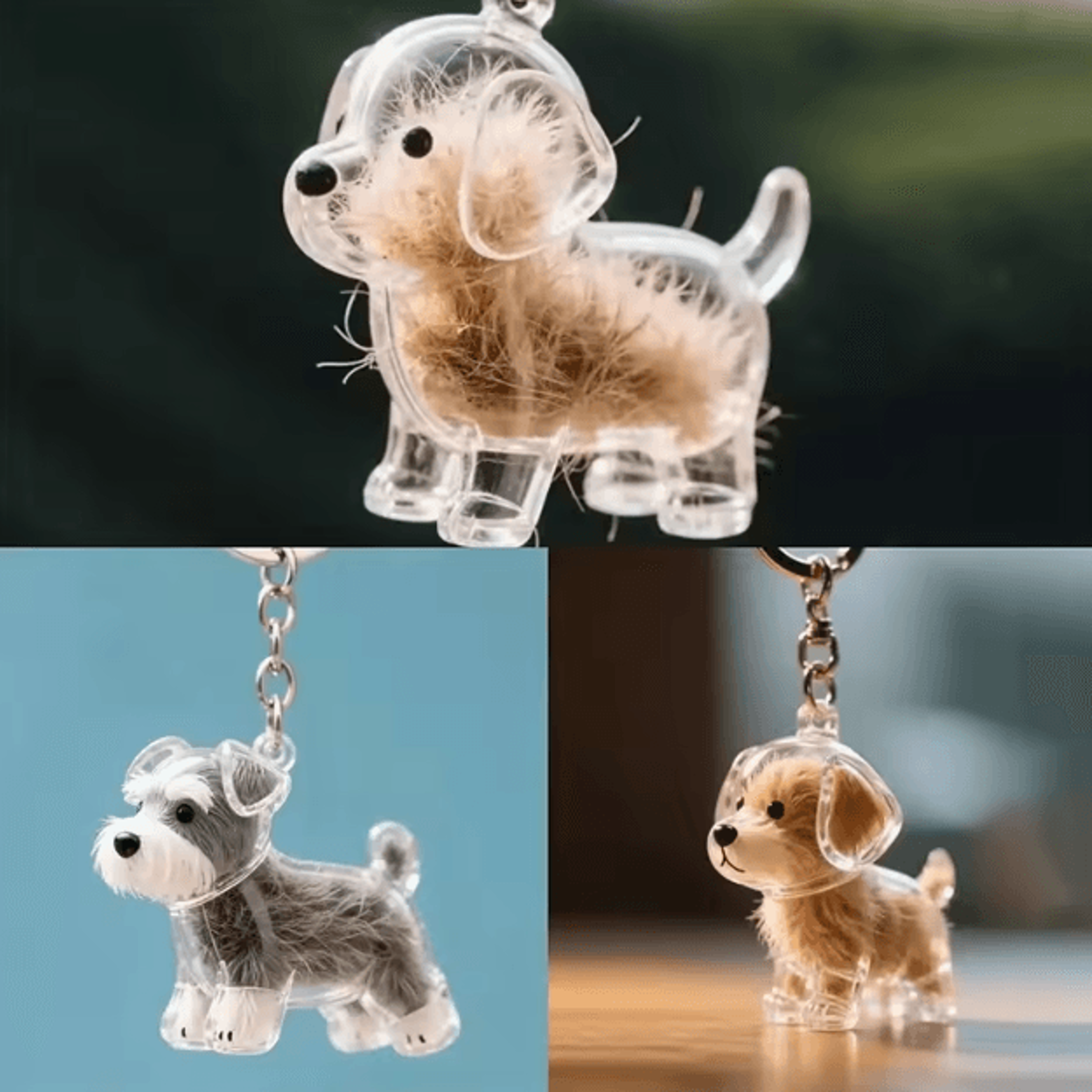 FurKeeps Clear Pet Hair Memorial Capsule  DIY Keepsake Keychain Pendant 0