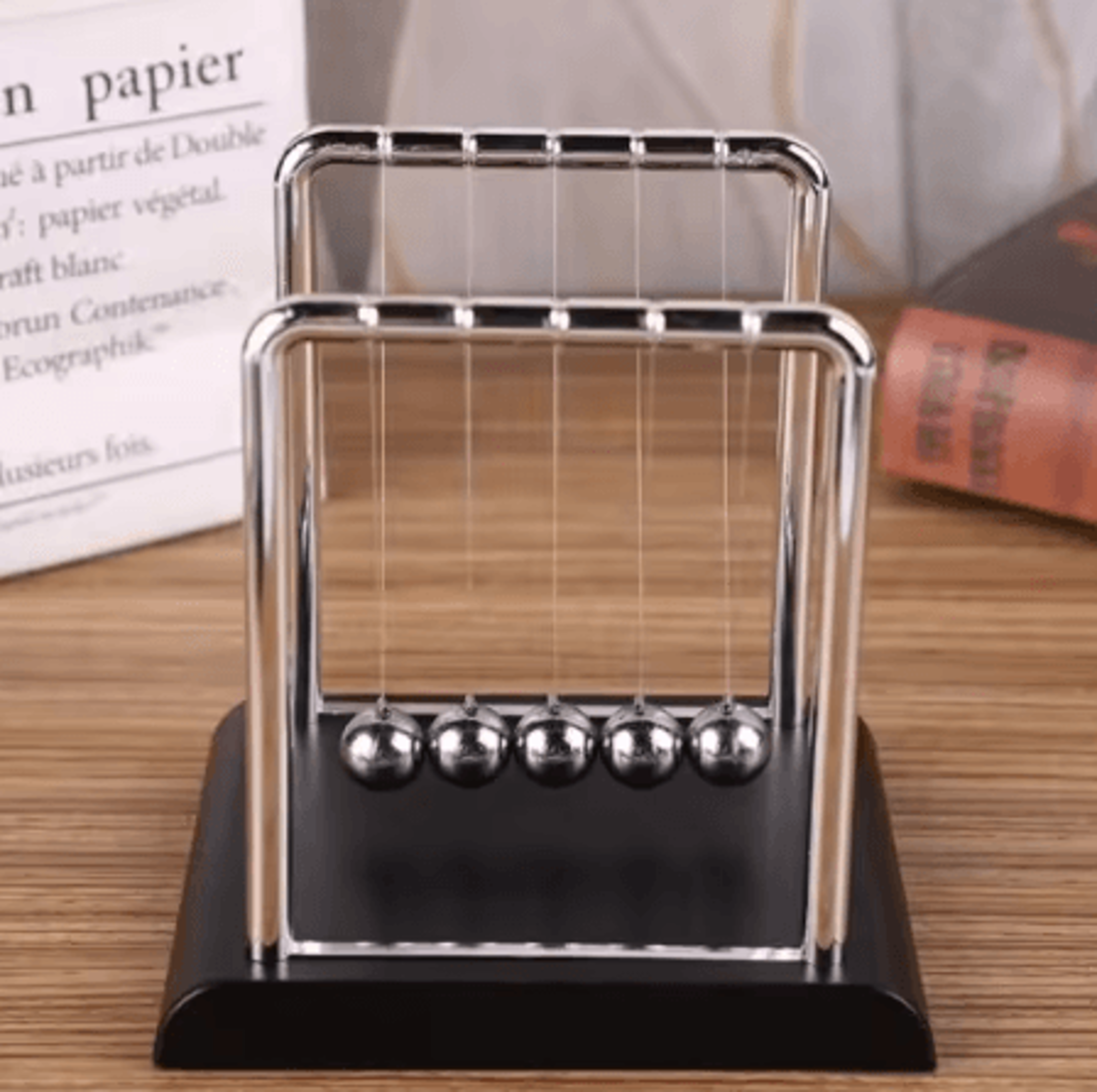 BalanceSphere Newtons Cradle Desk Toy  Steel Pendulum Physics Decor 4