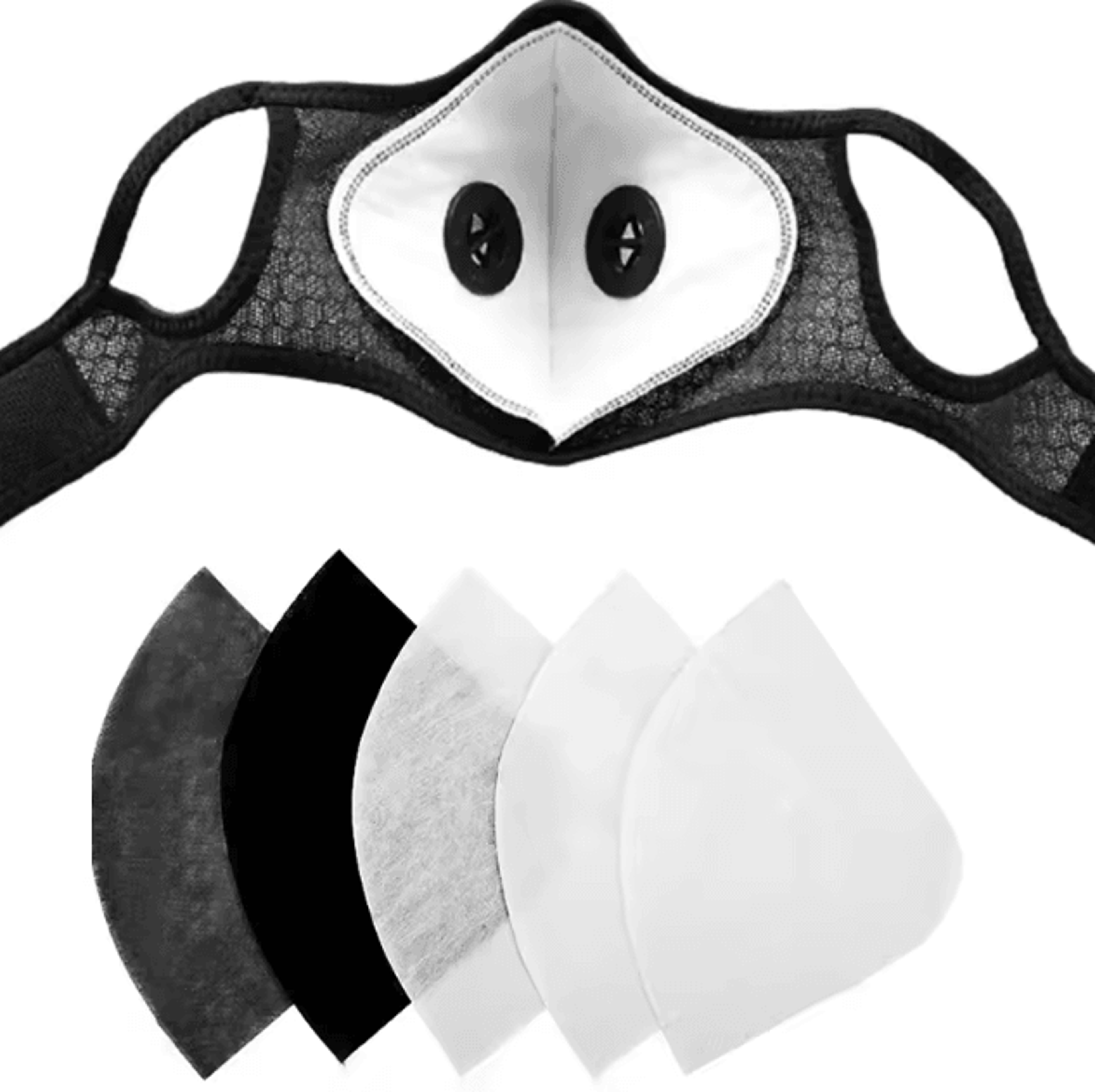 Reusable PM25 Sport Face Mask With Activated Carbon Filter Dustproof Cycling Mask 3
