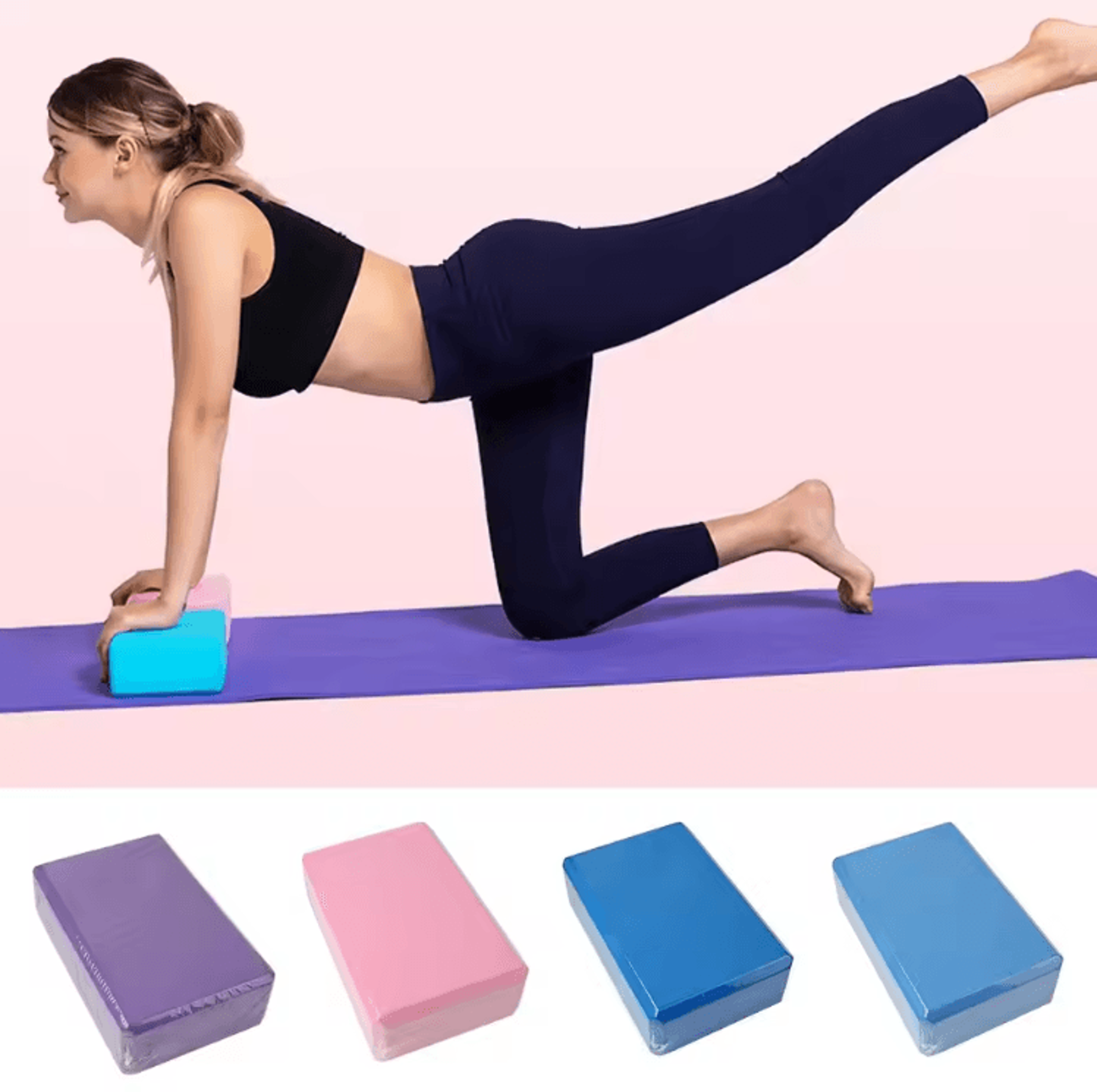 HighDensity EVA Yoga Blocks For Stability Stretching  Better Alignment 0
