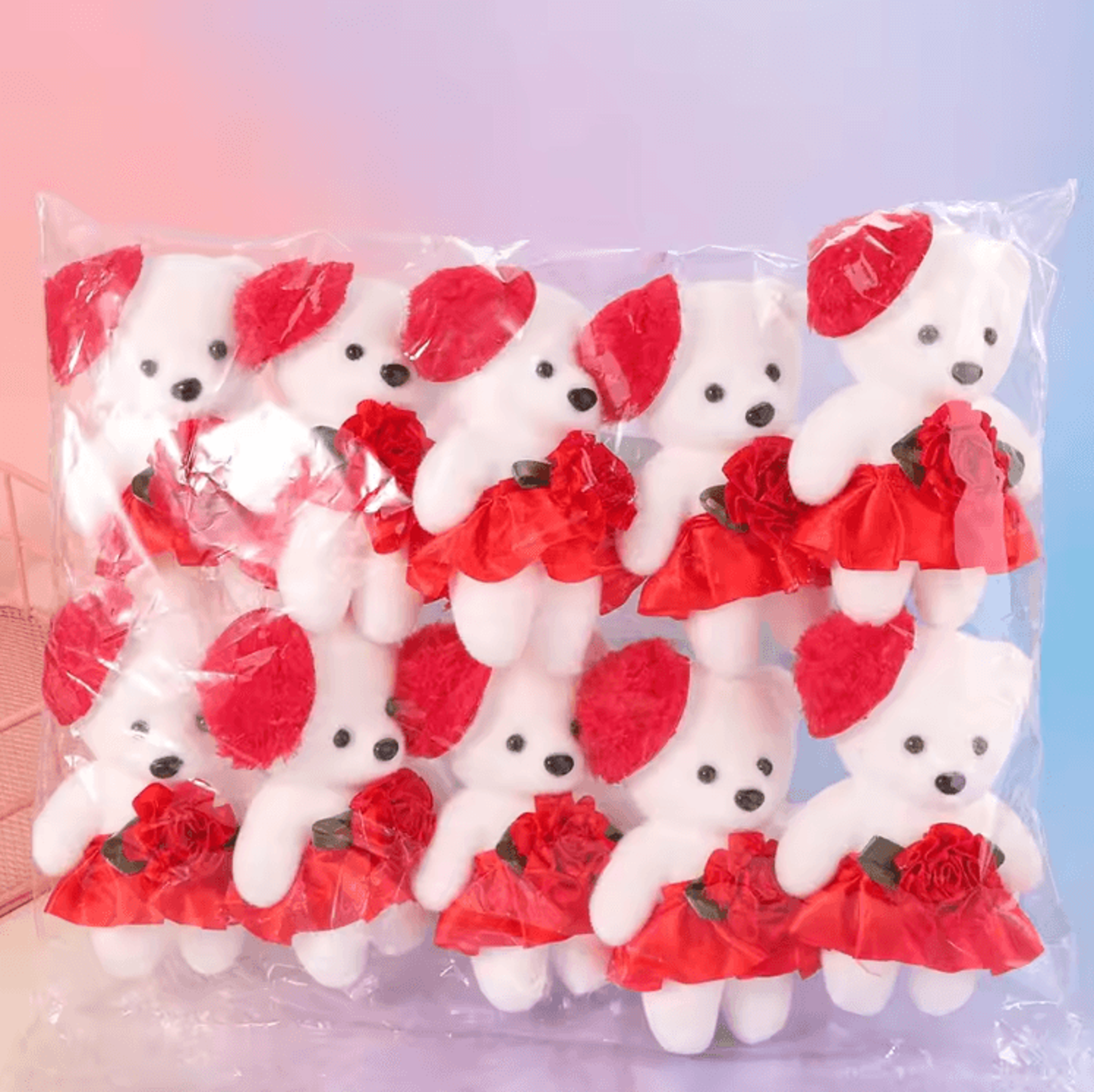 Mini Foam Bear Bouquet Set  Cute Plush Teddy Bears For DIY Flower Arrangements 10PCS 3