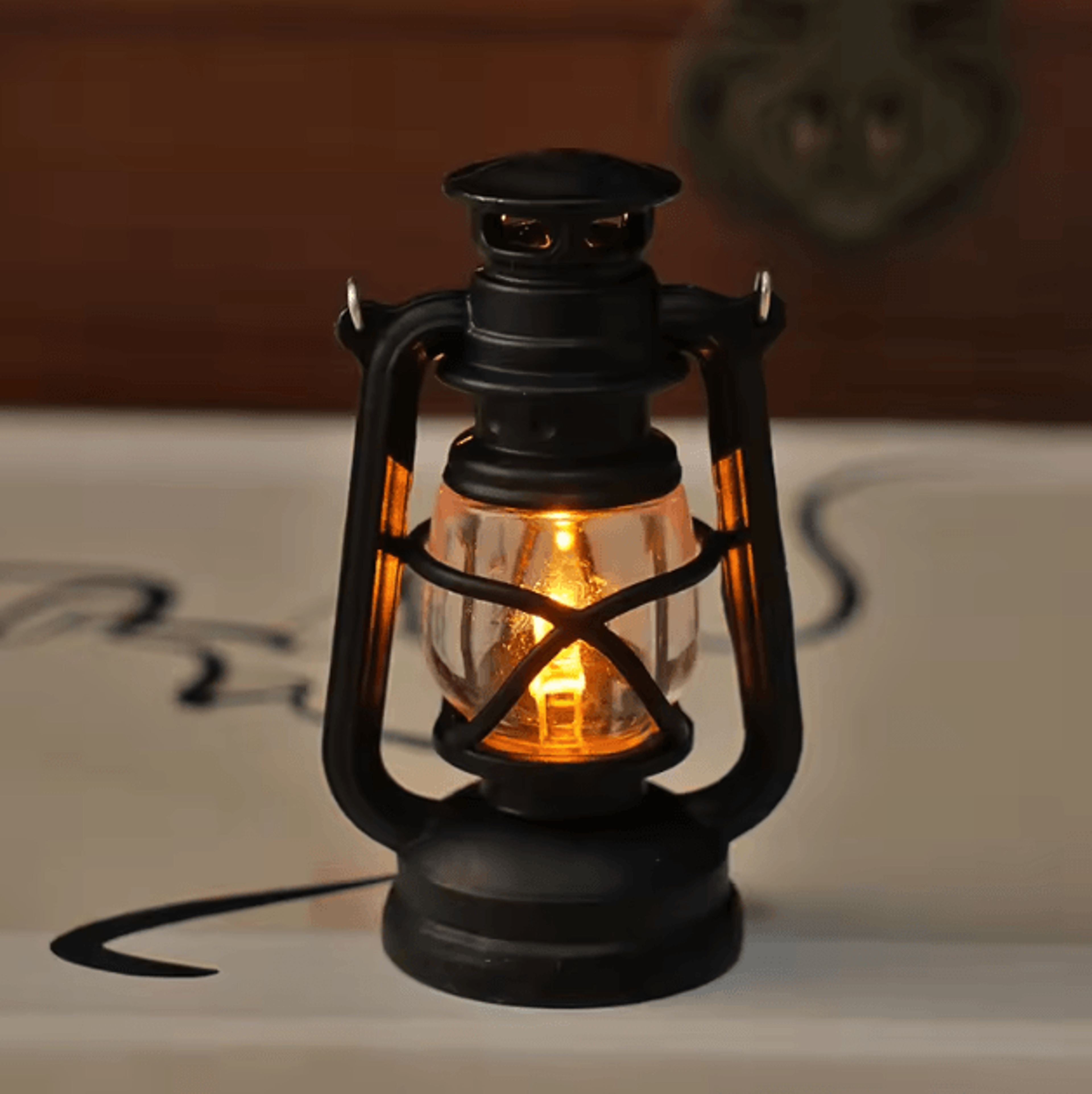 Mini LED Pony Lantern  Retro Dollhouse Light  Miniature Oil Lamp Decor 6