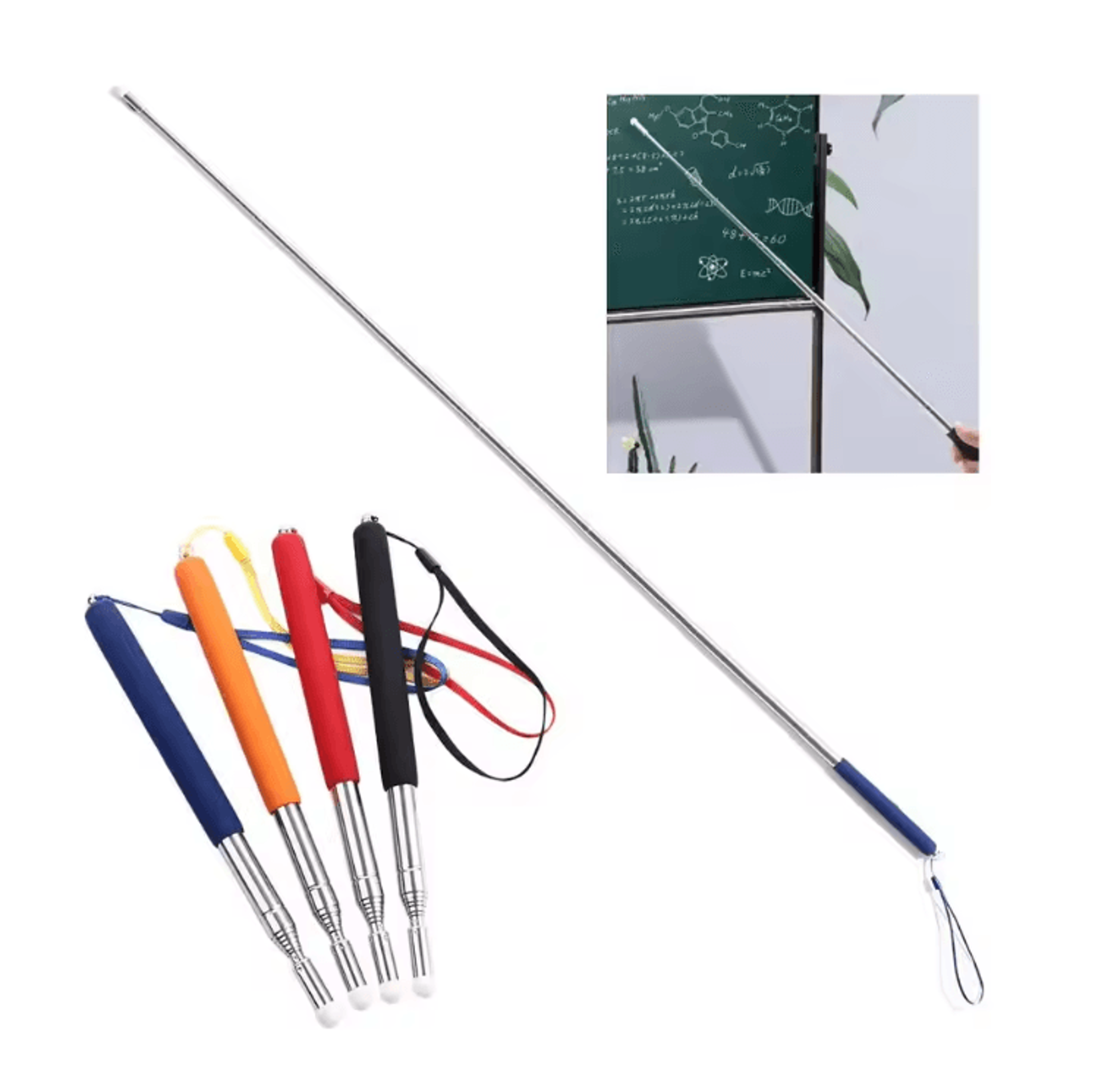 1M Extendable Telescopic Pointer Pen  Stainless Steel Classroom Presentation Tool 0