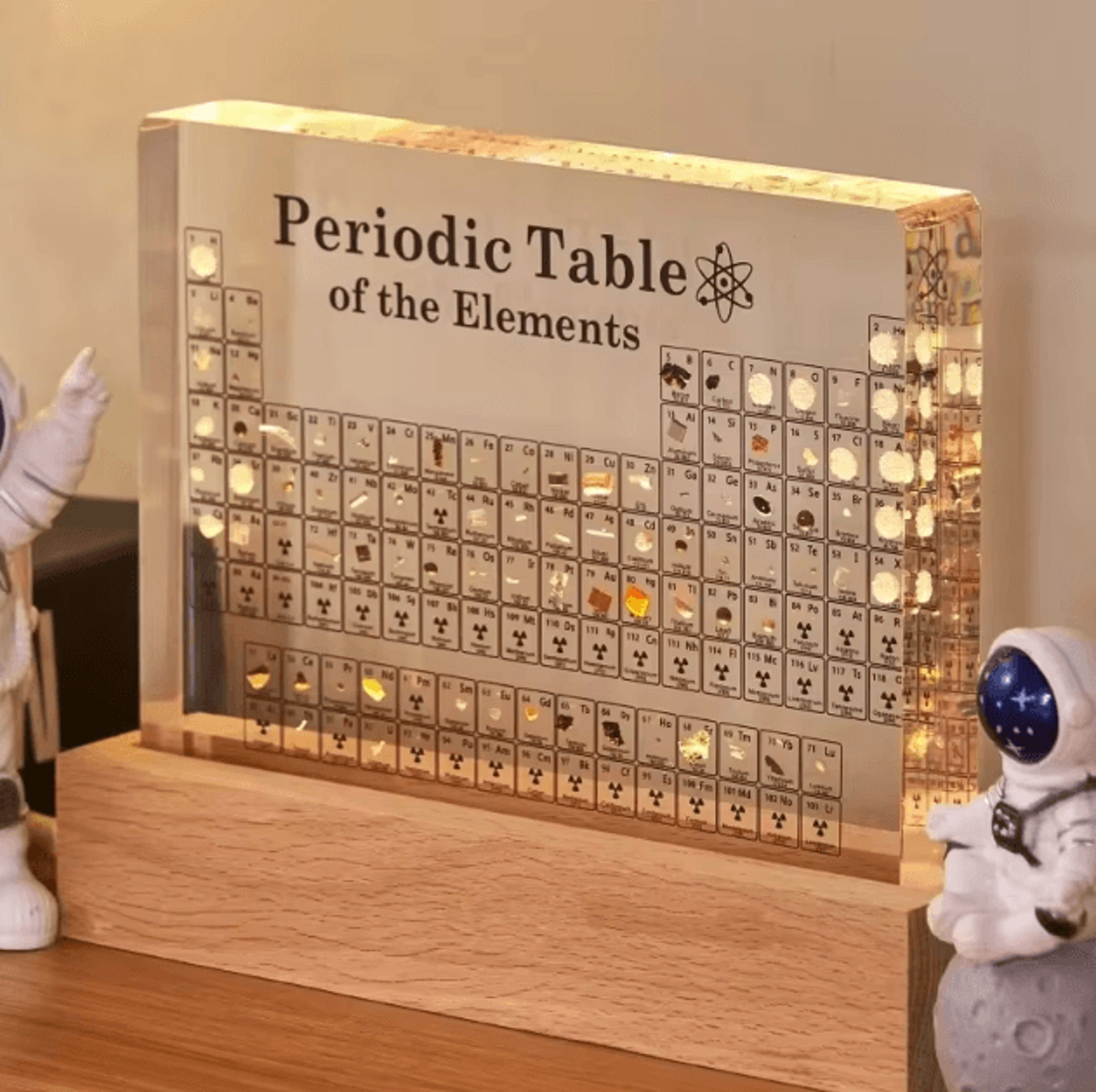 Acrylic Periodic Table Display Block  Mendeleev Science Desk Ornament  Educational Decor 0