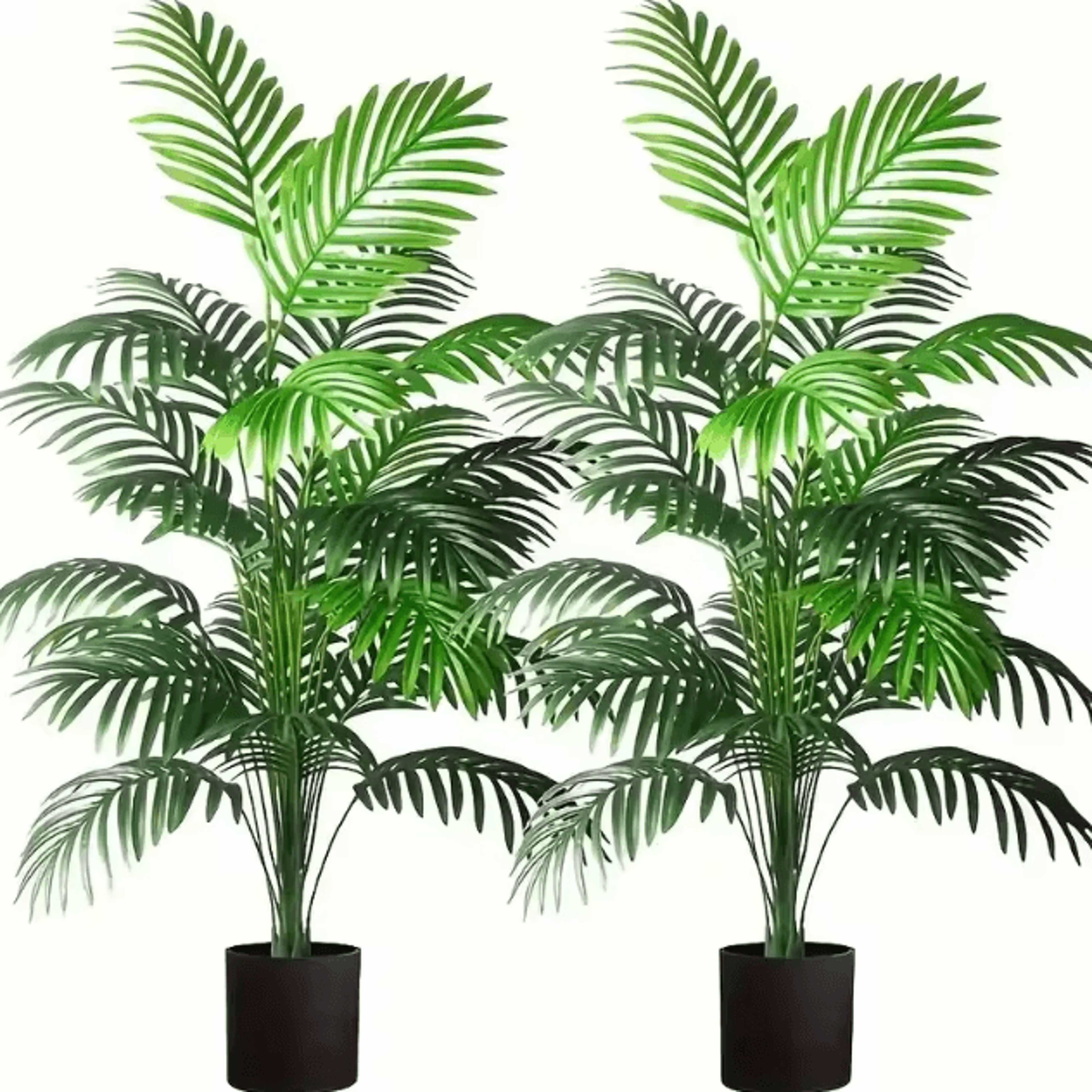 24Leaf Artificial Areca Palm Plant In Pot  Realistic Indoor Tropical Decor Tree 0