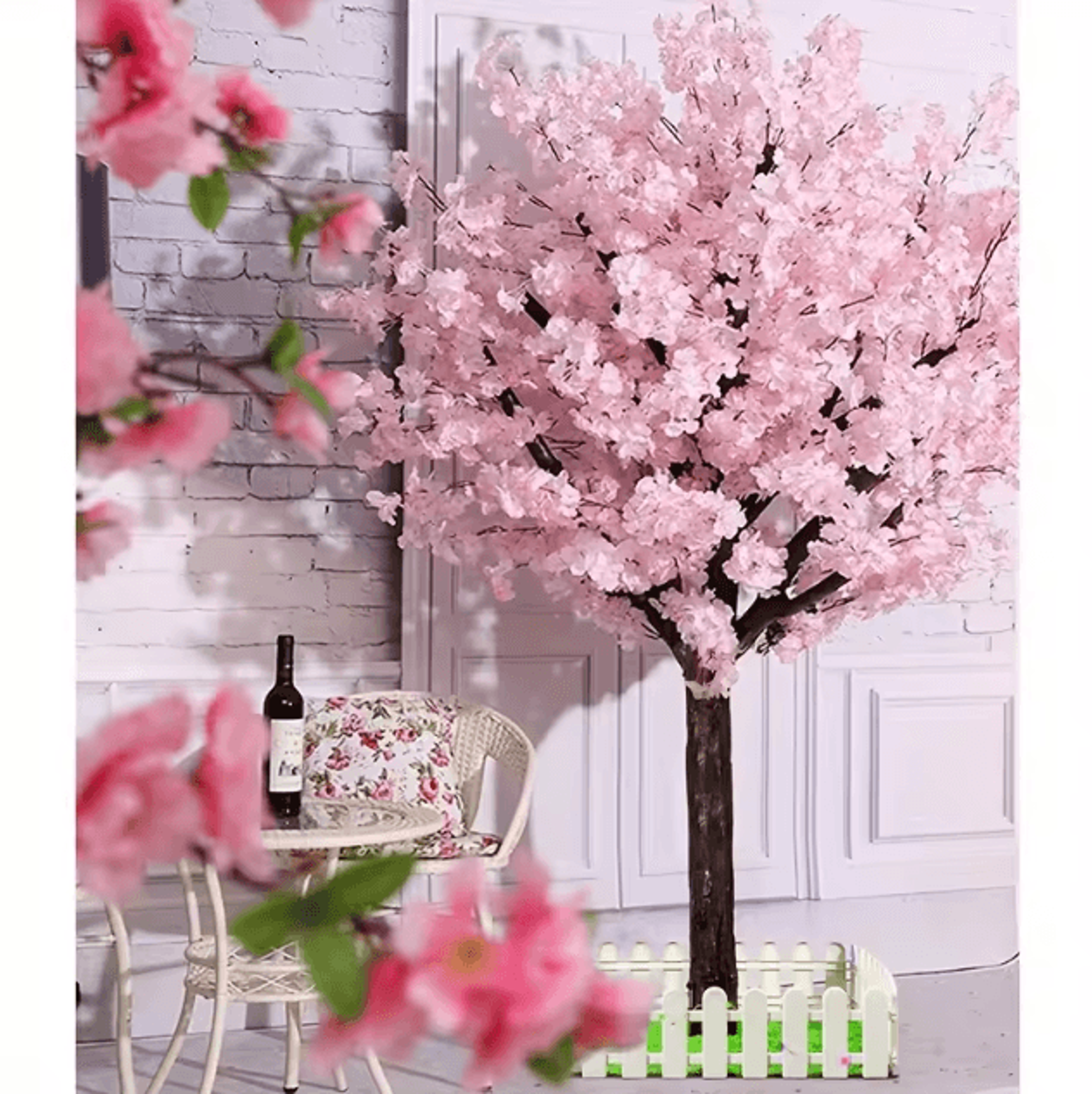 Artificial Cherry Blossom Tree With Pink Flowers  Handmade Faux Sakura Tree For Indoor  Event Decor 0