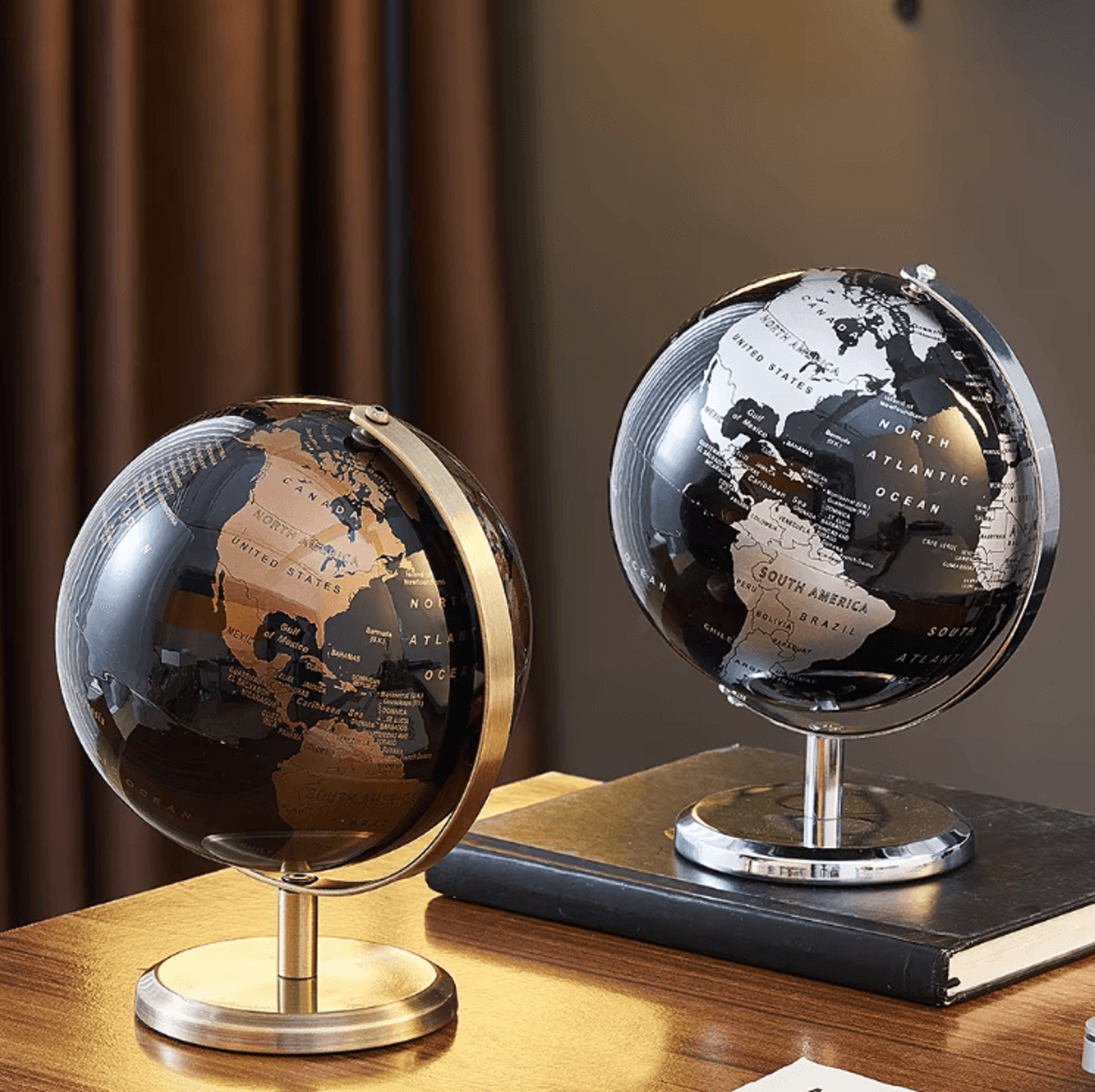 Retro World Globe Desk Decor  Educational Rotating World Map Globe For Kids  Home 0