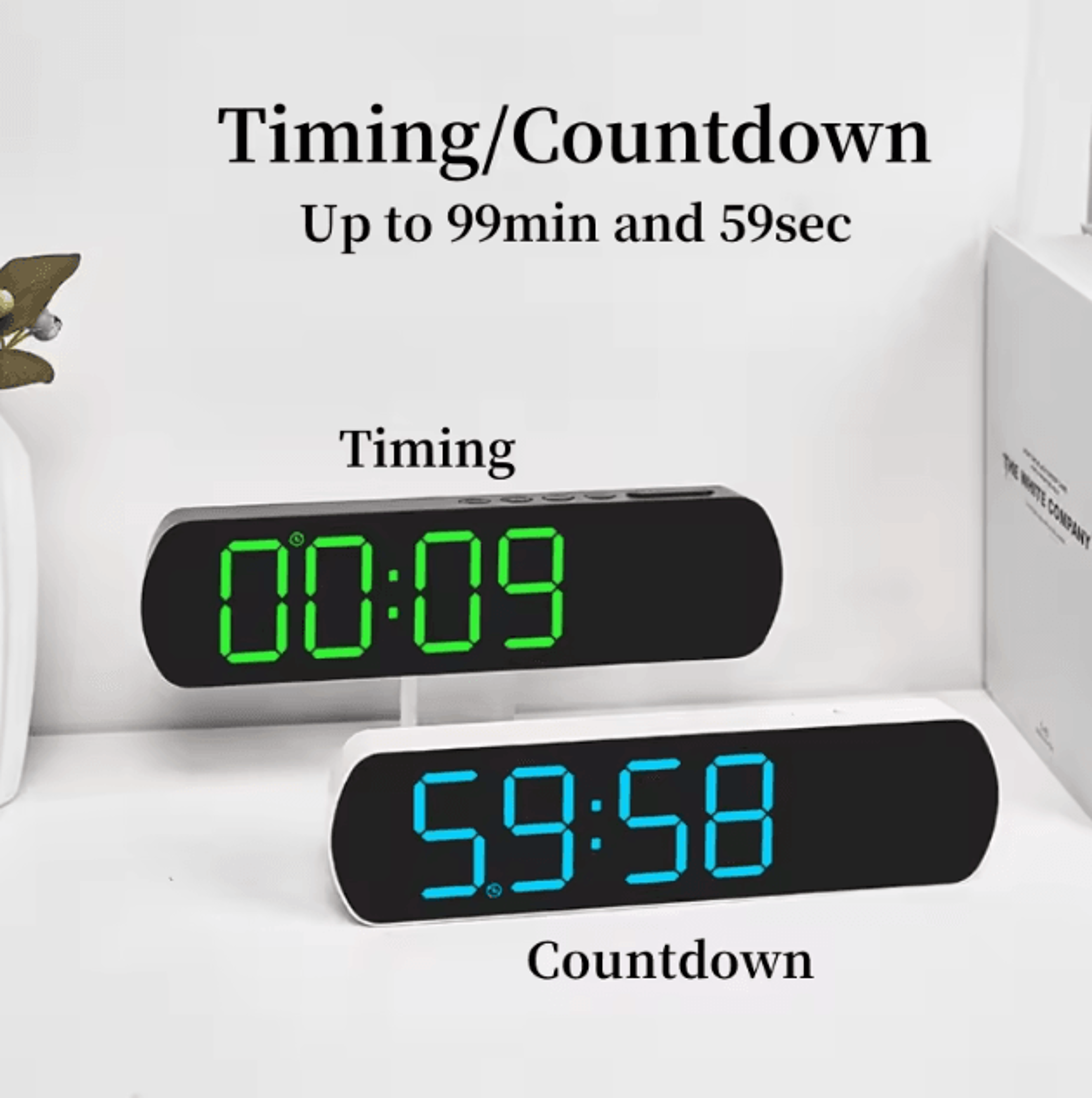 Smart LED Digital Alarm Clock With Temperature Humidity  Auto Dimming Display 0