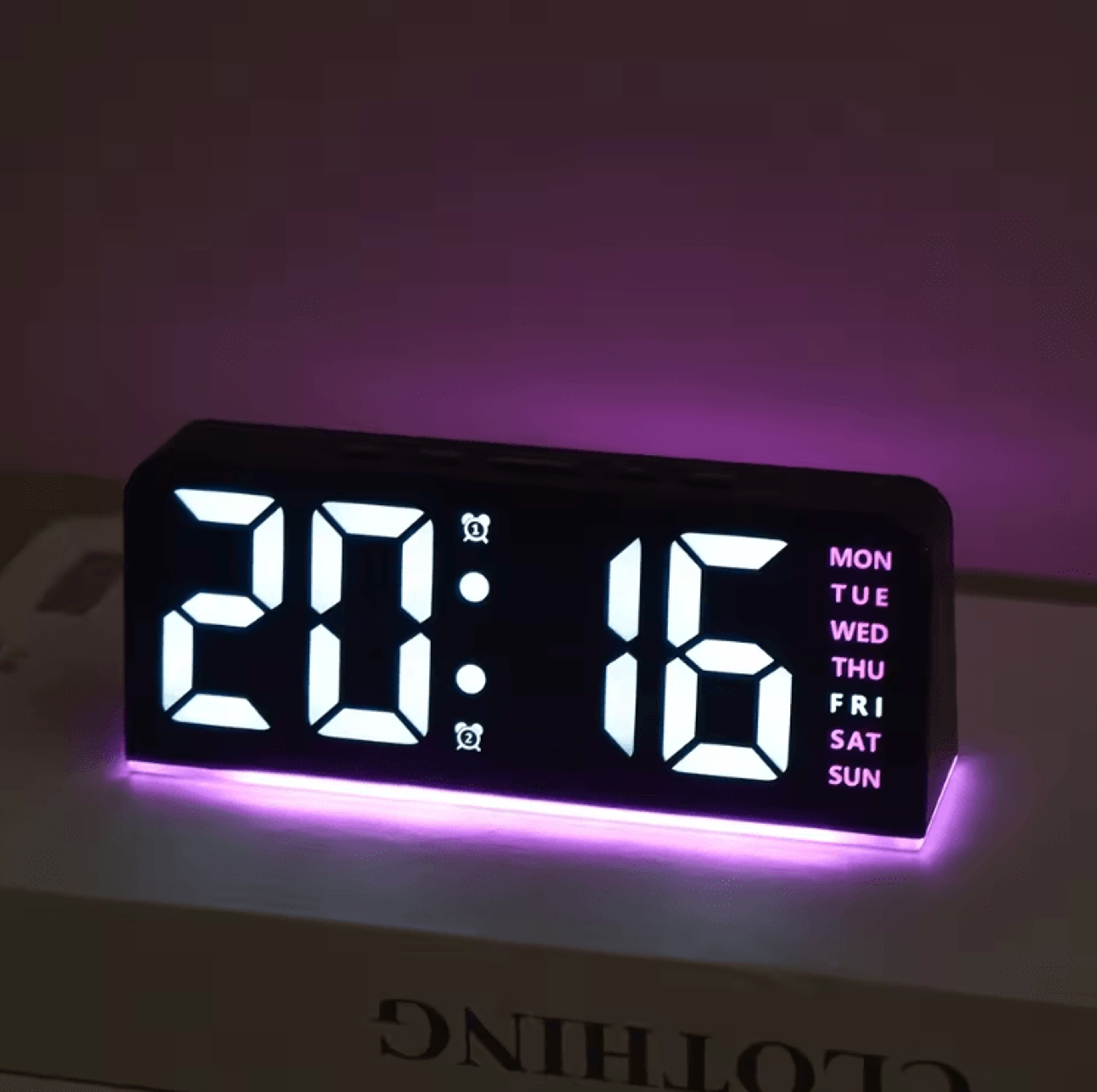 Modern LED Digital Alarm Clock With Temperature Display  Night Light 4