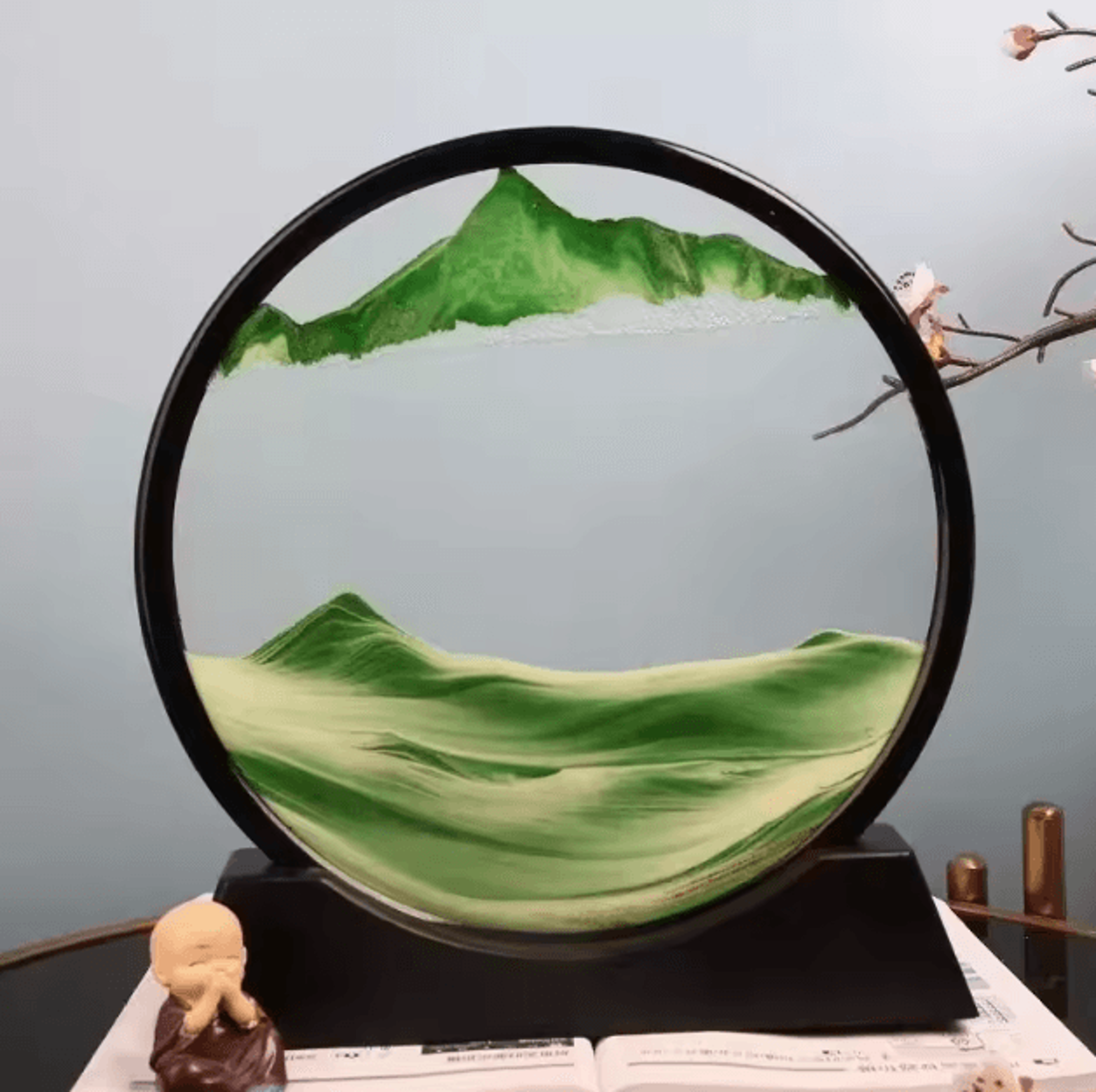 3D Moving Sand Art Picture  Liquid Motion Sandscape Glass Frame Decor 3