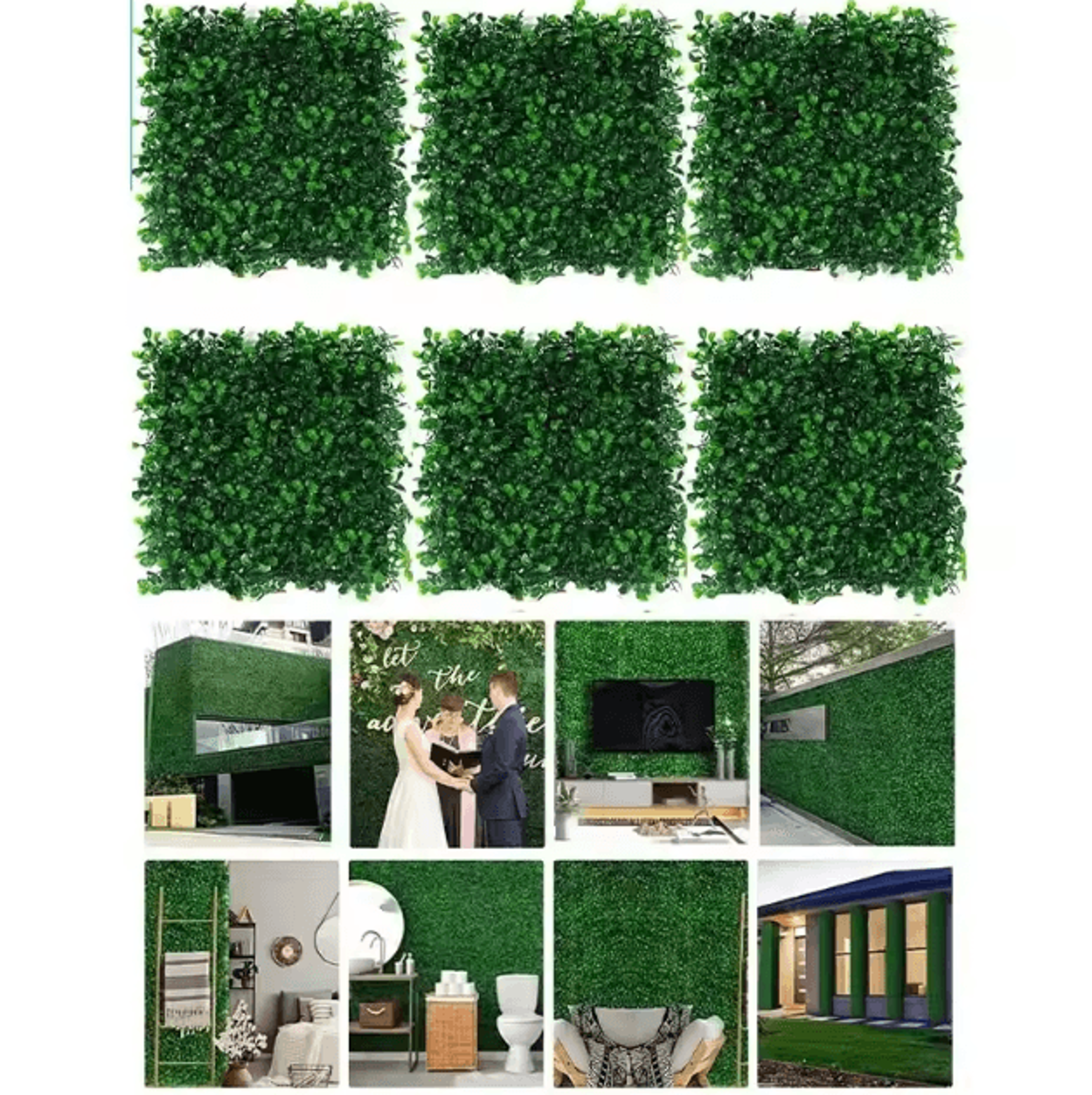 Artificial Boxwood Green Wall Panels Set  UVProtected Privacy Fence  Decor 103060120PCS 0