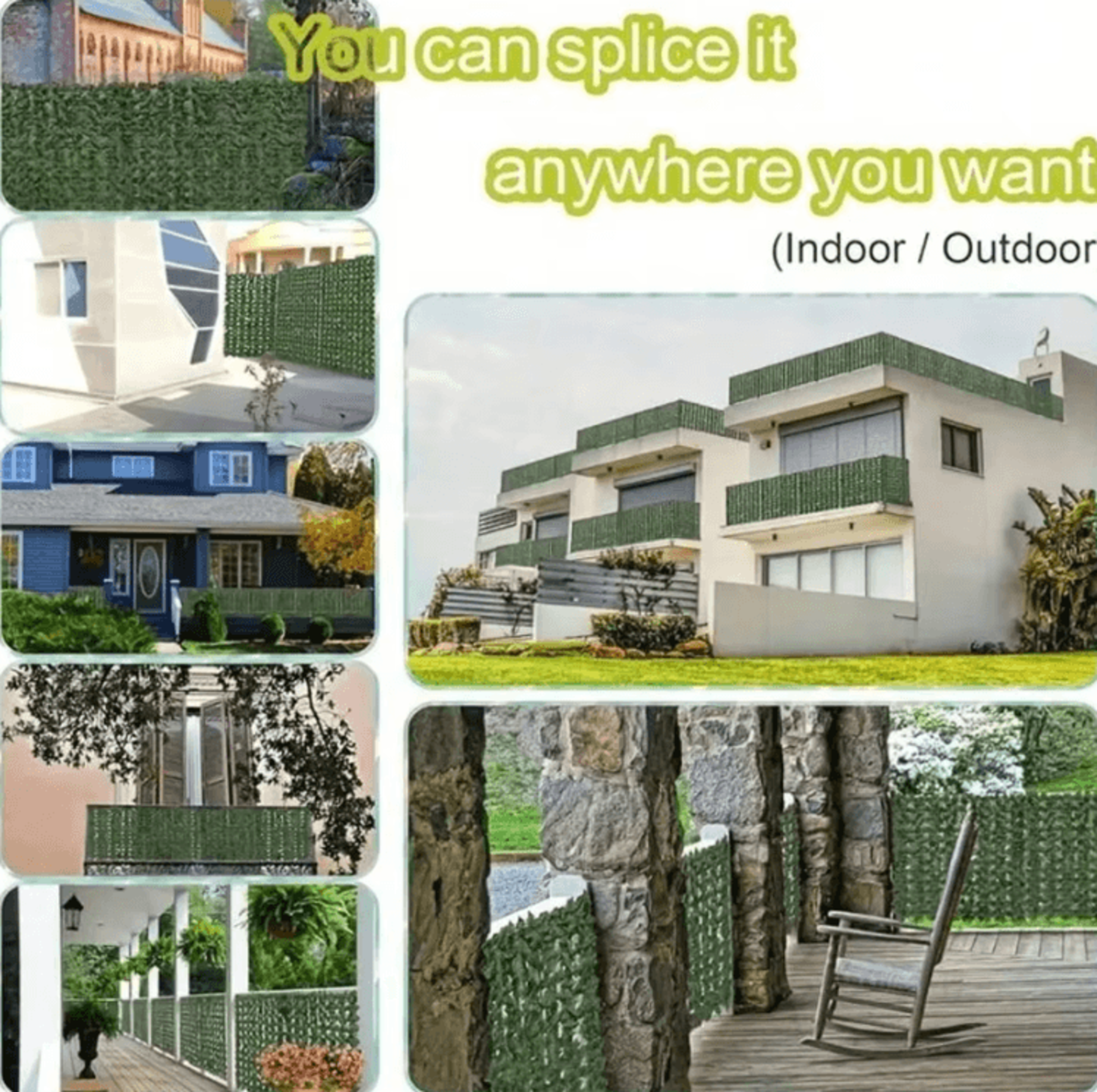 Artificial Ivy Privacy Fence Wall Screen  UVResistant Greenery Decor For Indoor  Outdoor Spaces 3