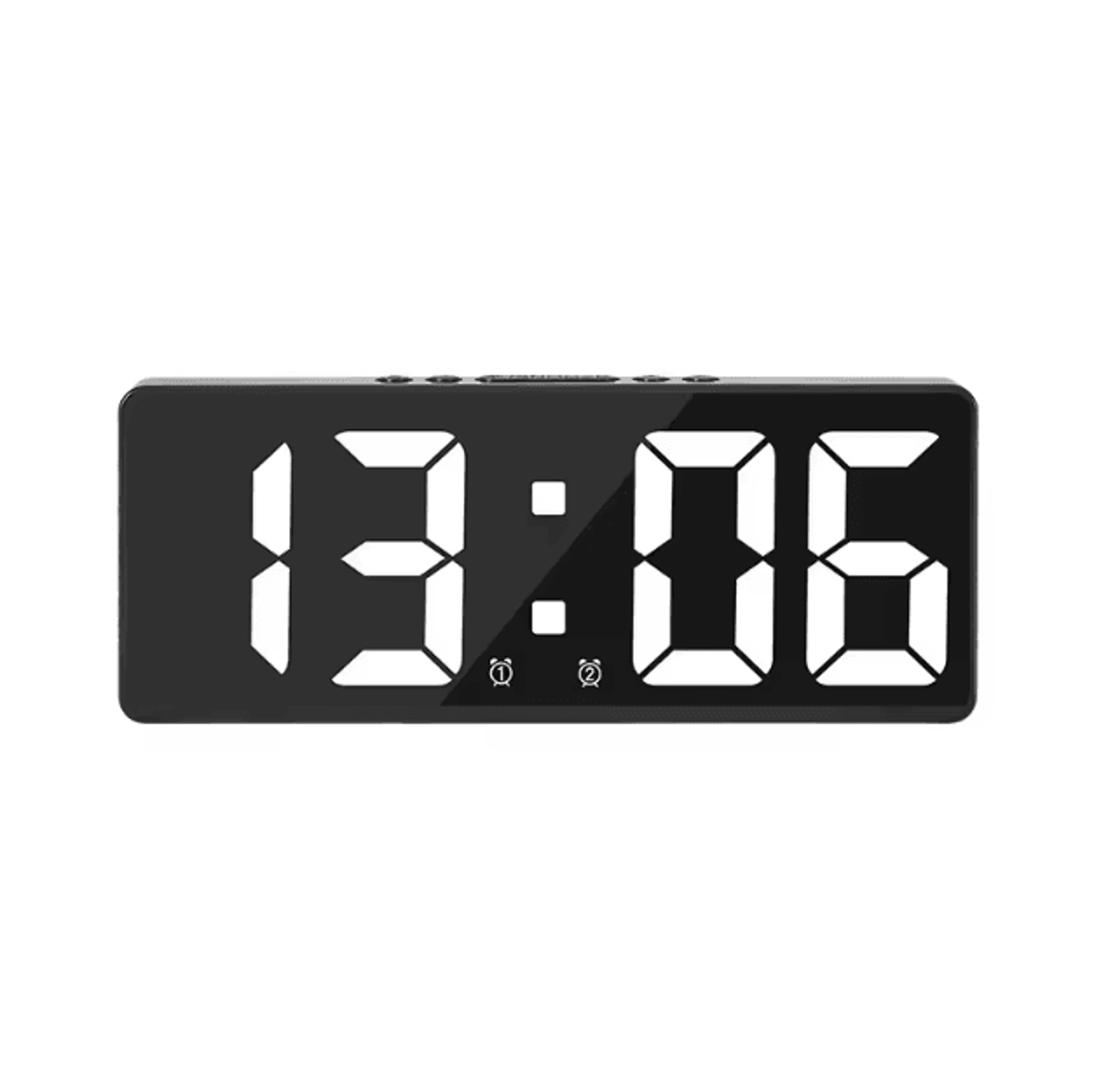 Voice Control LED Mirror Alarm Clock  Smart Digital Clock With Temperature  Snooze 6