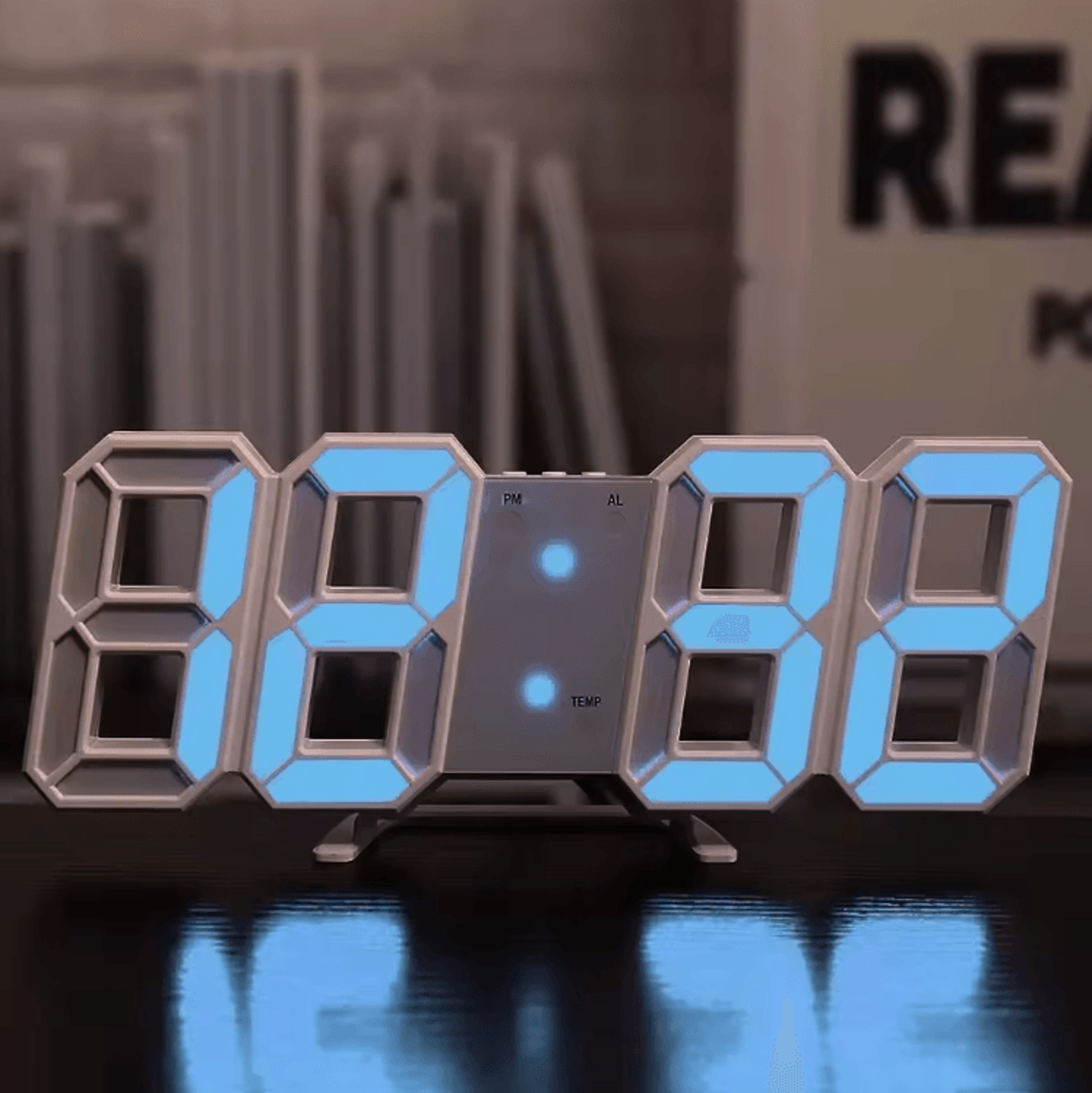 3D LED Digital Wall Clock  Modern Glow Night Mode Clock For Home Decor 2