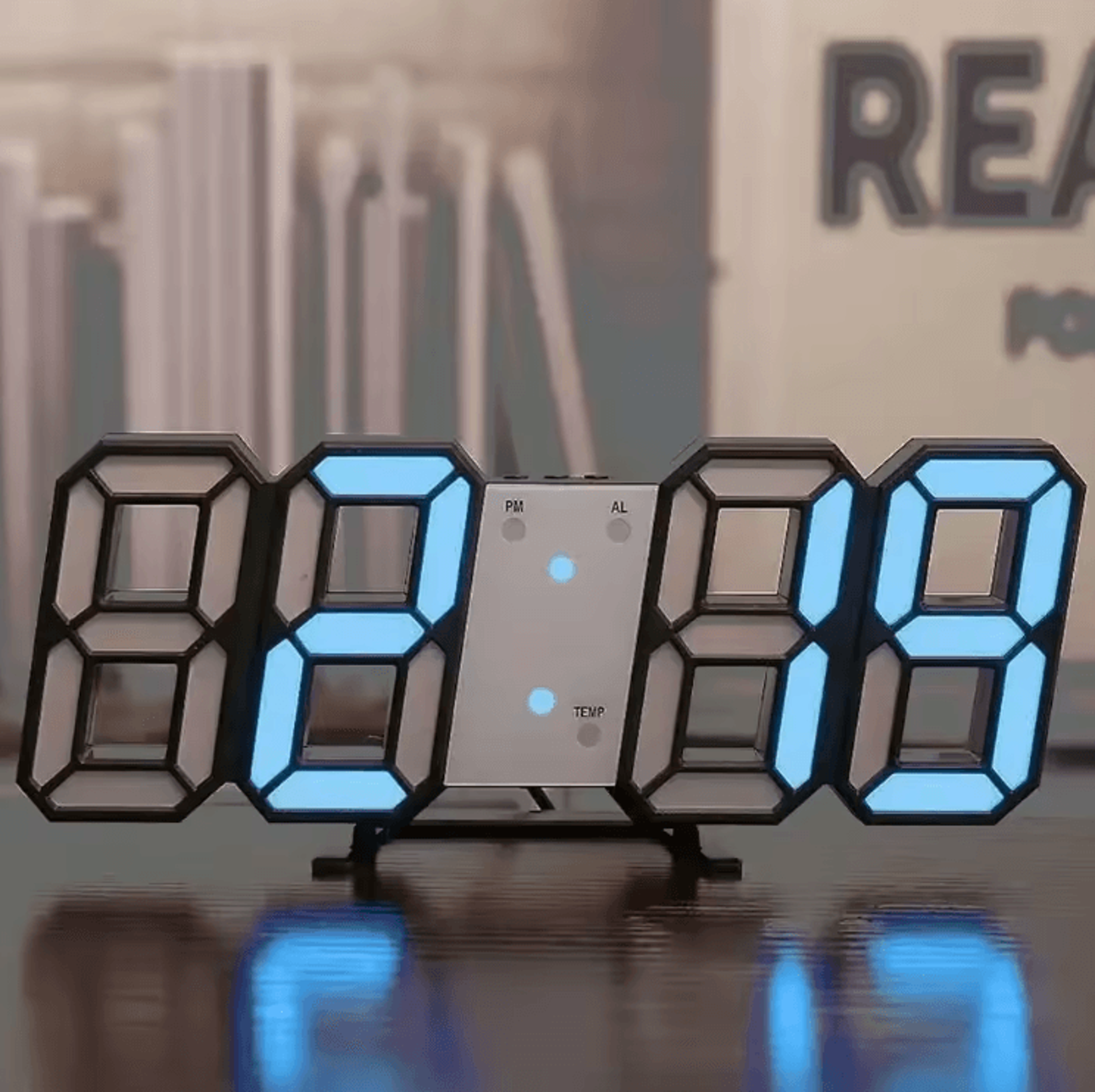 3D LED Digital Wall Clock  Modern Glow Night Mode Clock For Home Decor 6