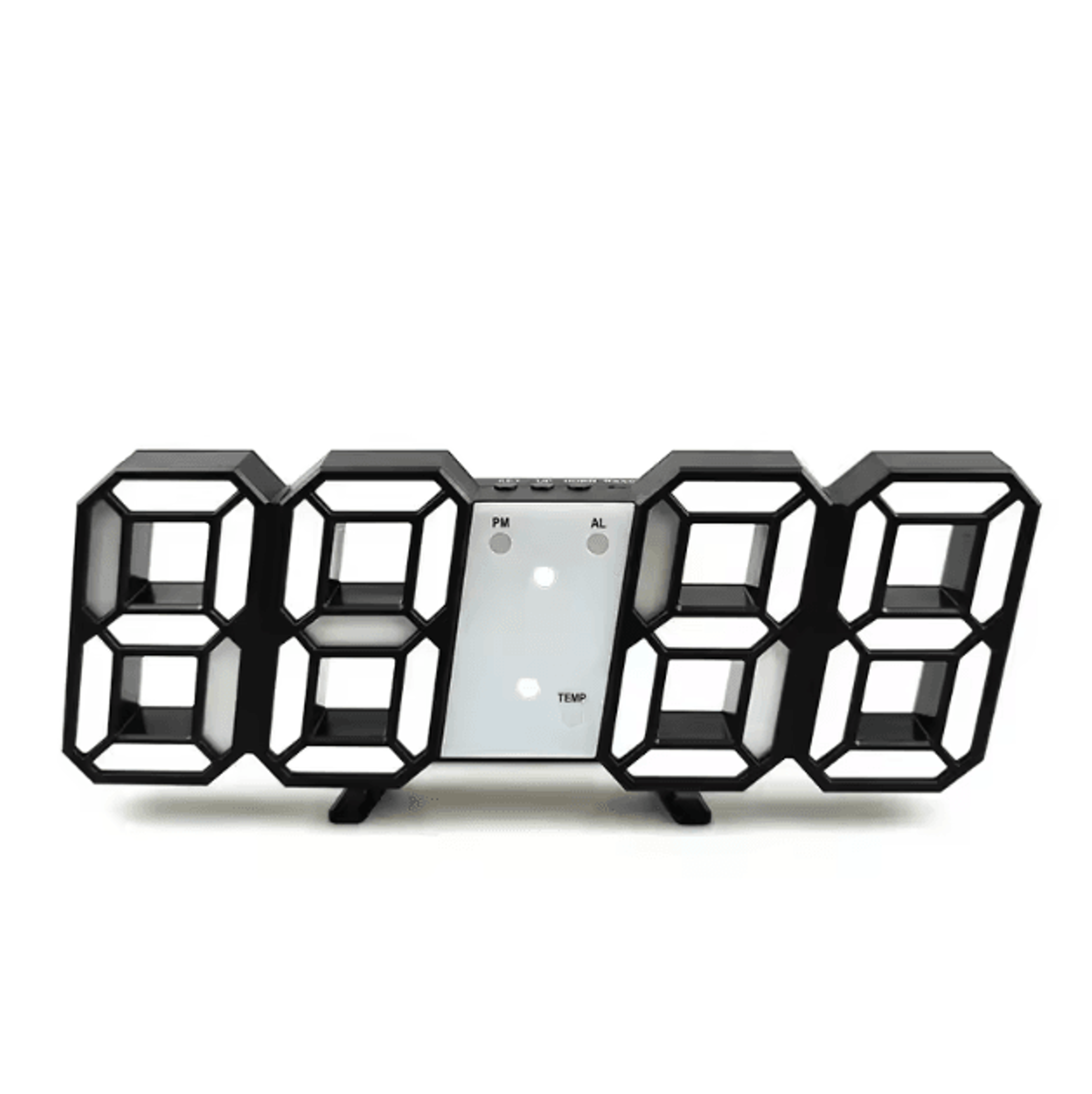 3D LED Digital Wall Clock With Alarm Time Date Temperature Display For Home  Office 2