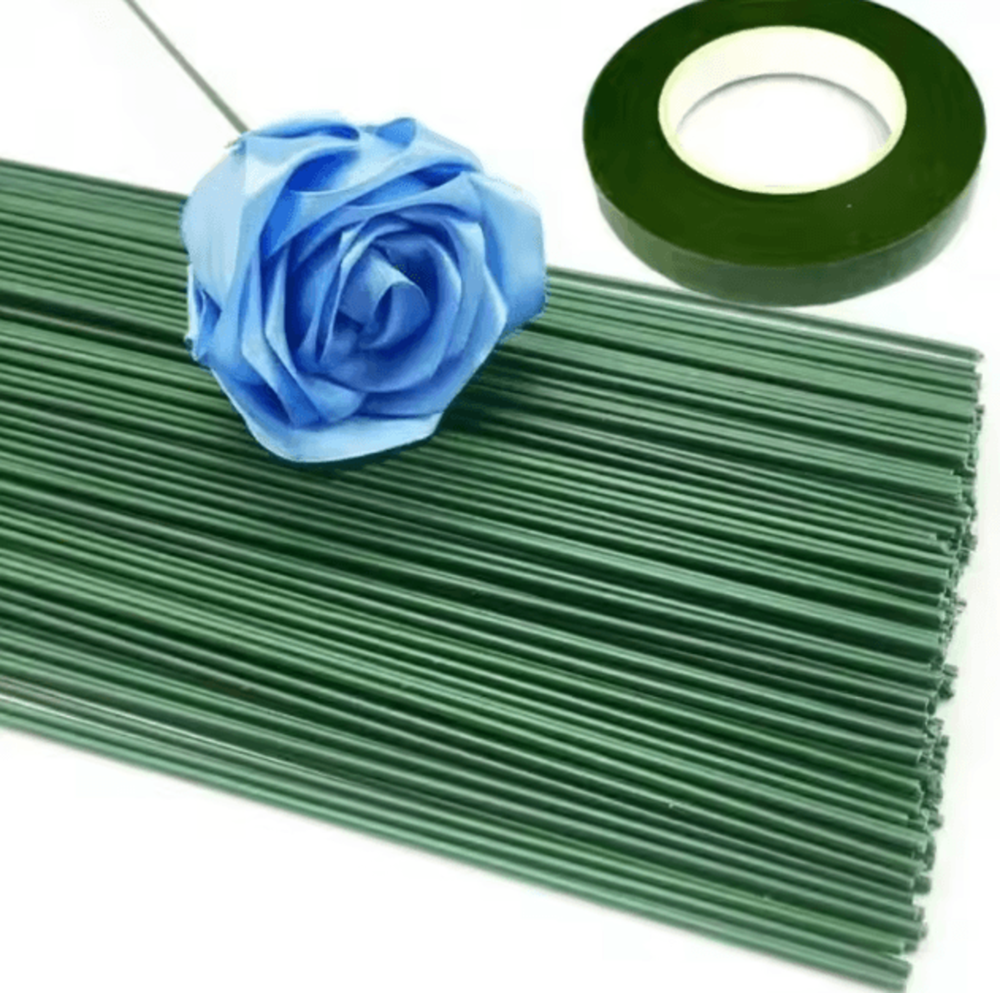 Artificial Flower Stems Bendable Iron Wire Set With Floral Tape For DIY Crafts  Wedding Decor 1