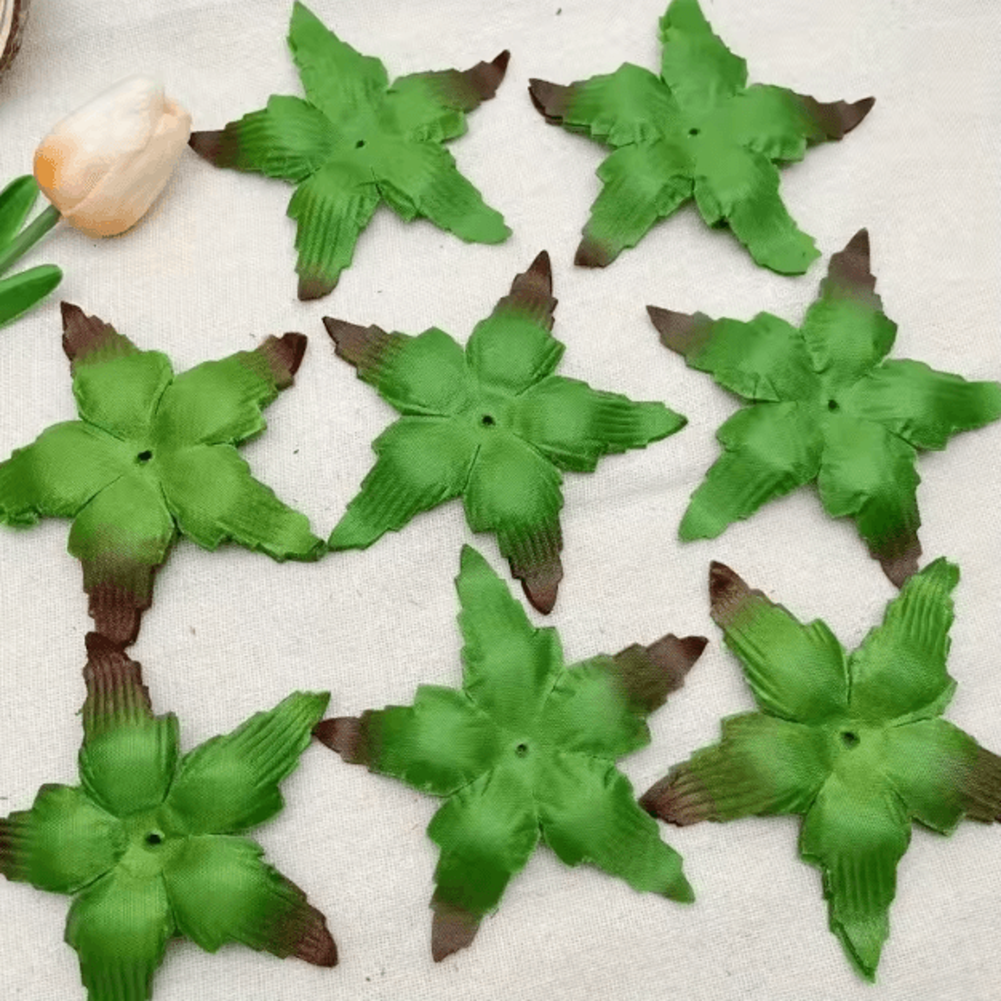 Artificial Rose Leaf Stems Realistic Green Leaves For DIY Bouquet  Decoration 50100pcs Set 0