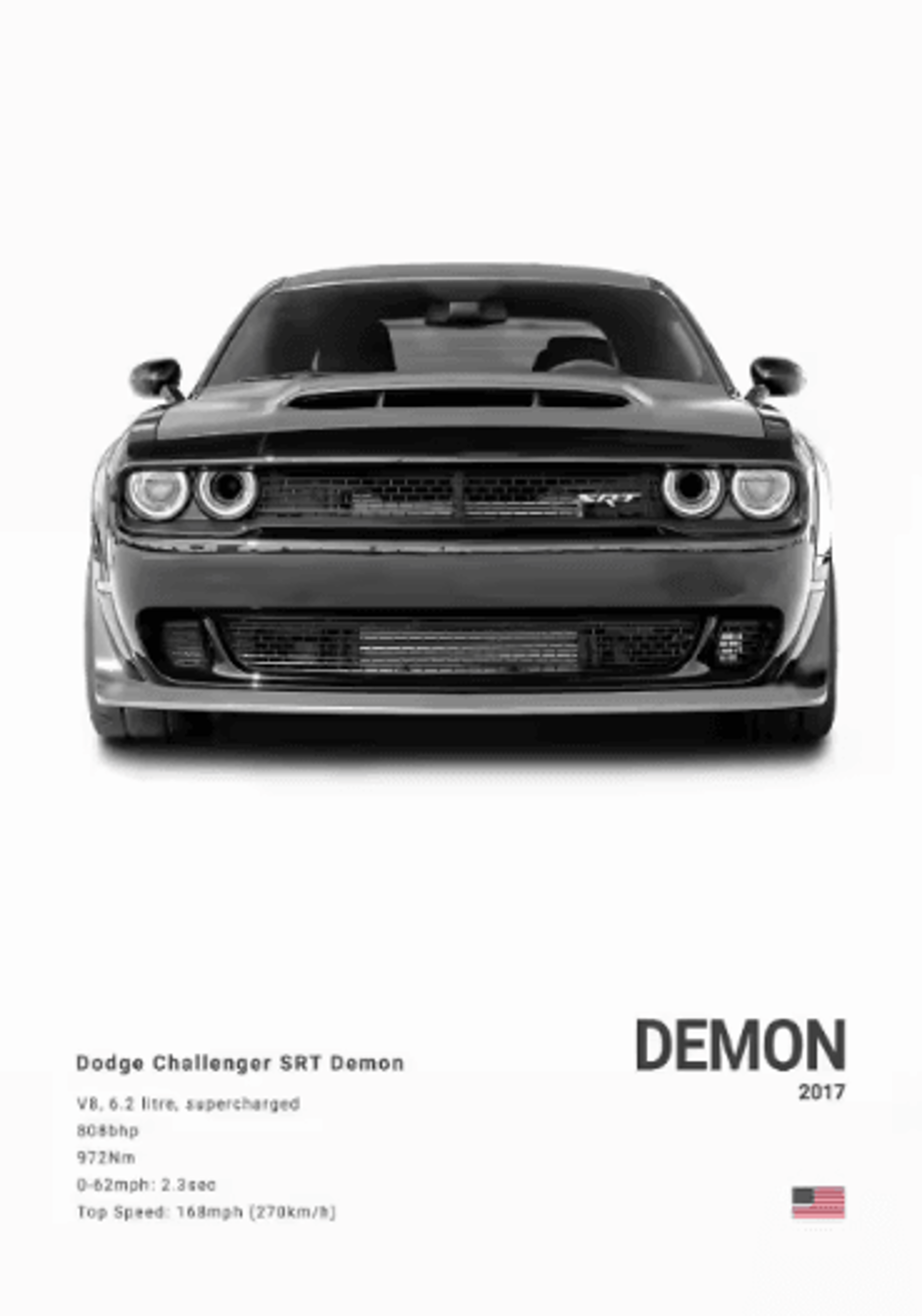 Dodge Challenger SRT Hellcat Redeye Canvas Poster  Modern Muscle Car Wall Art 0
