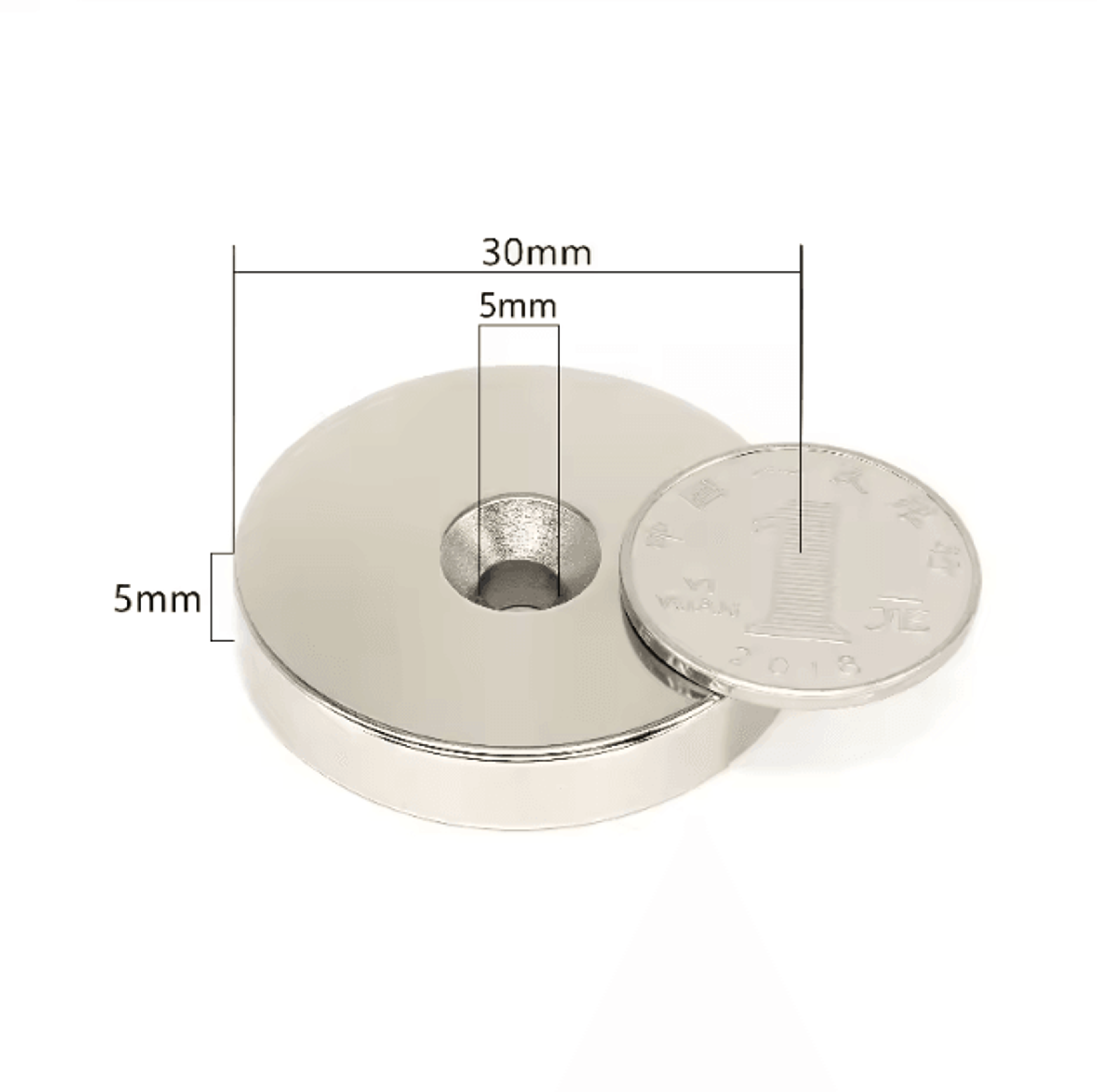 N52 Countersunk Neodymium Magnet Set  30mm Heavy Duty Disc With Screw Hole 4