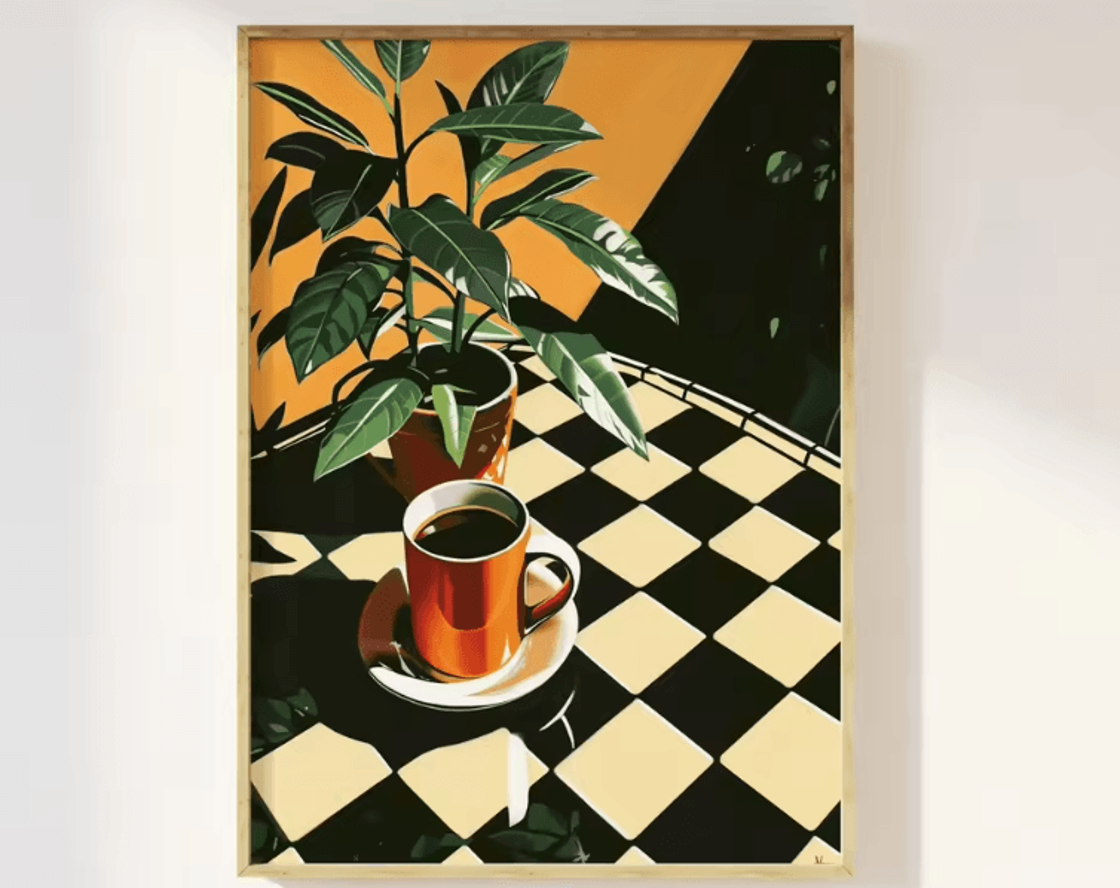 Retro Coffee Canvas Poster  Minimalist Beige Kitchen  Cafe Wall Art 5