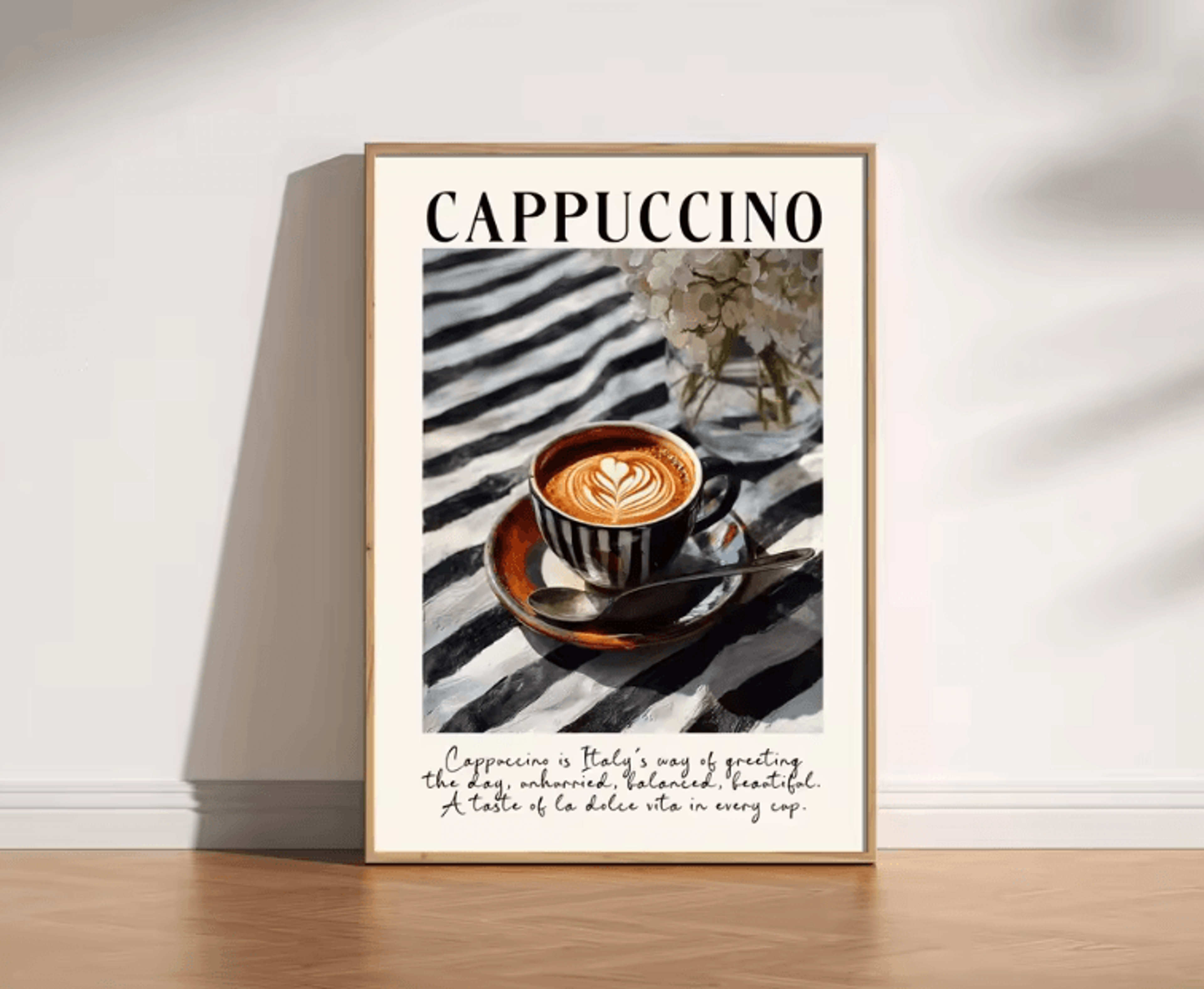 Retro Coffee Canvas Poster  Minimalist Beige Kitchen  Cafe Wall Art 6