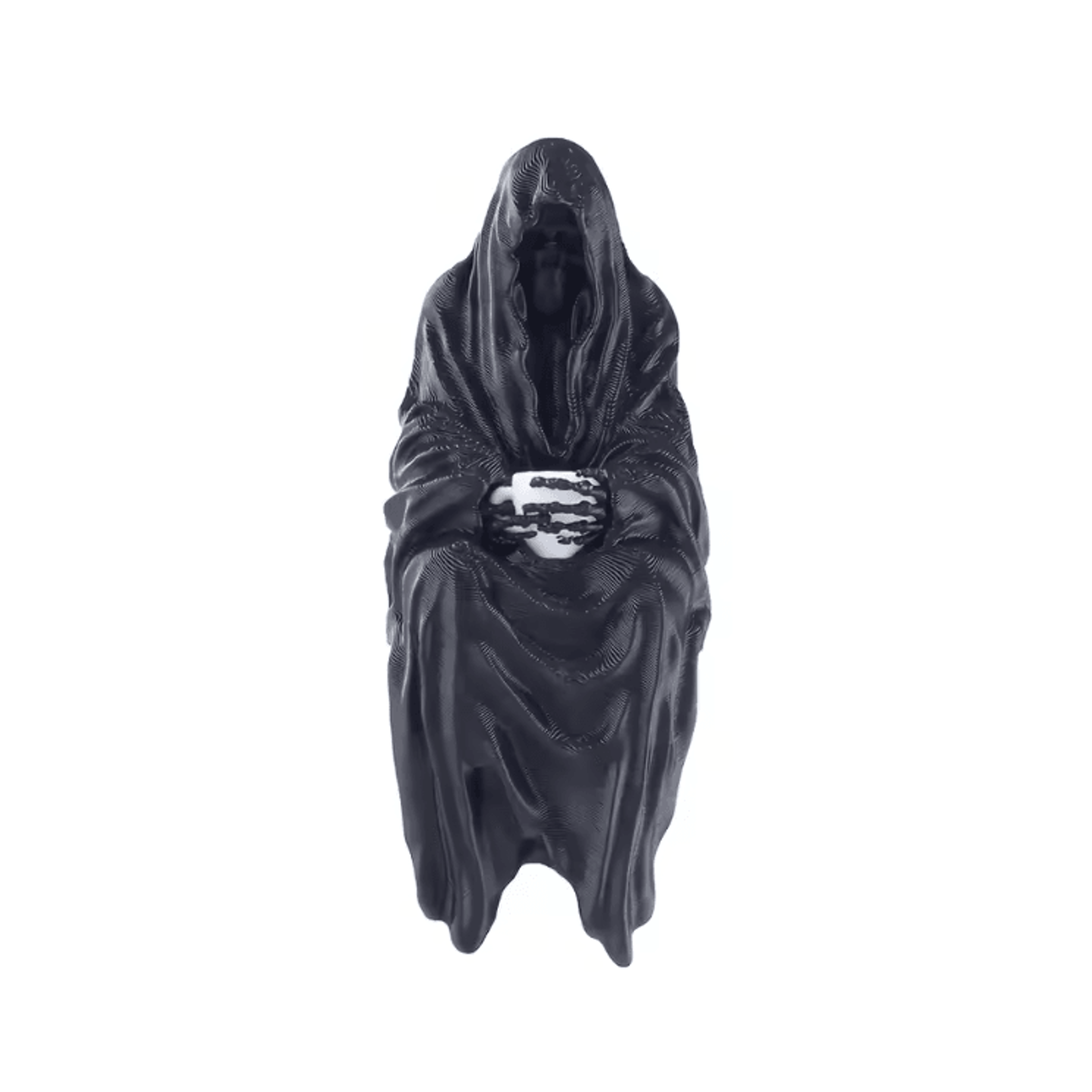 Gothic Hooded Cloaked Statue  3D Printed Dark Fantasy Desk  Shelf Decor 3