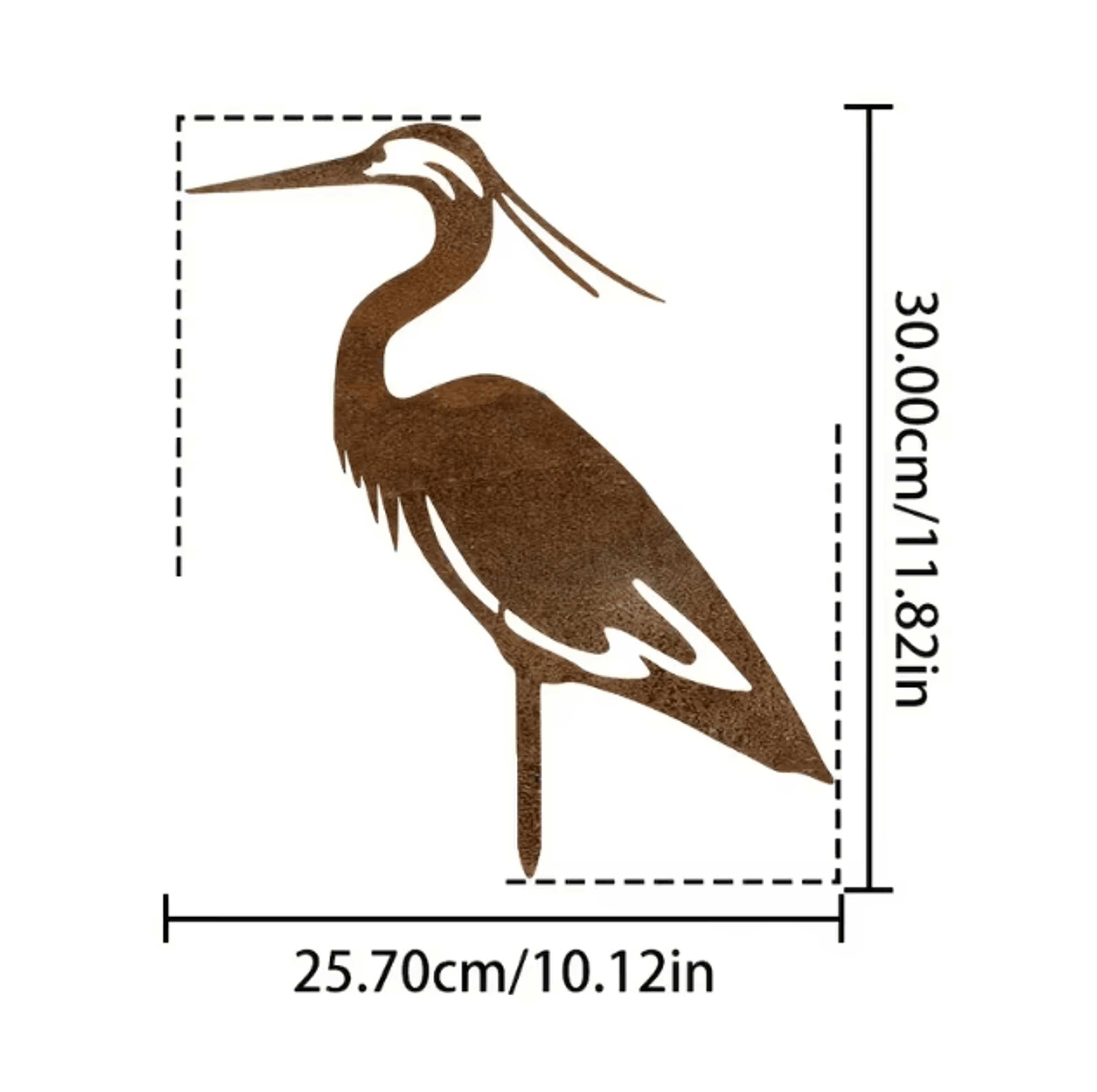 Rustic Metal Crane Garden Statue Weatherproof Heron Yard Art Outdoor Sculpture 2