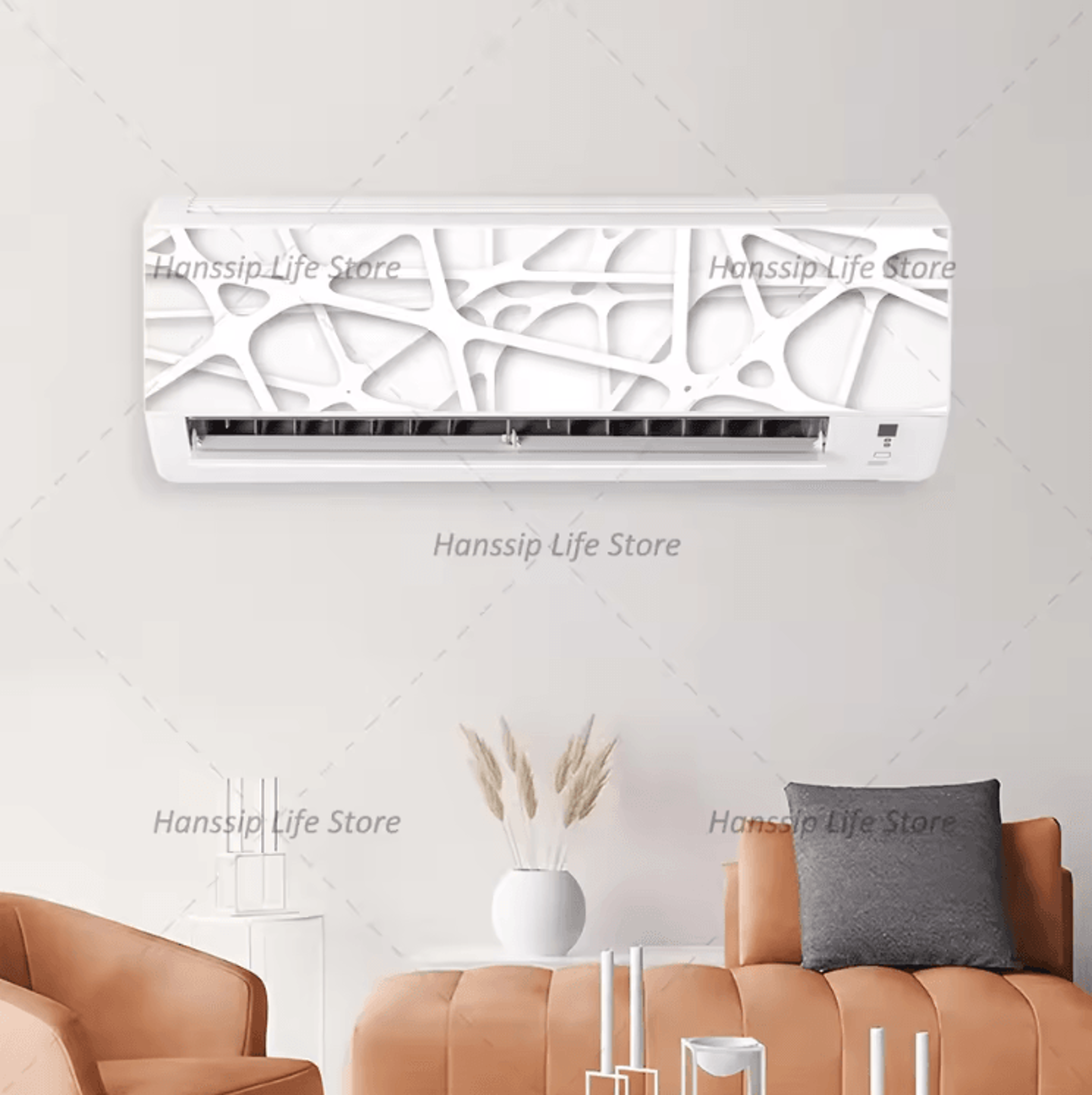 3D Geometric Air Conditioner Sticker Modern AC Panel Wall Decal Abstract Home Decor 9