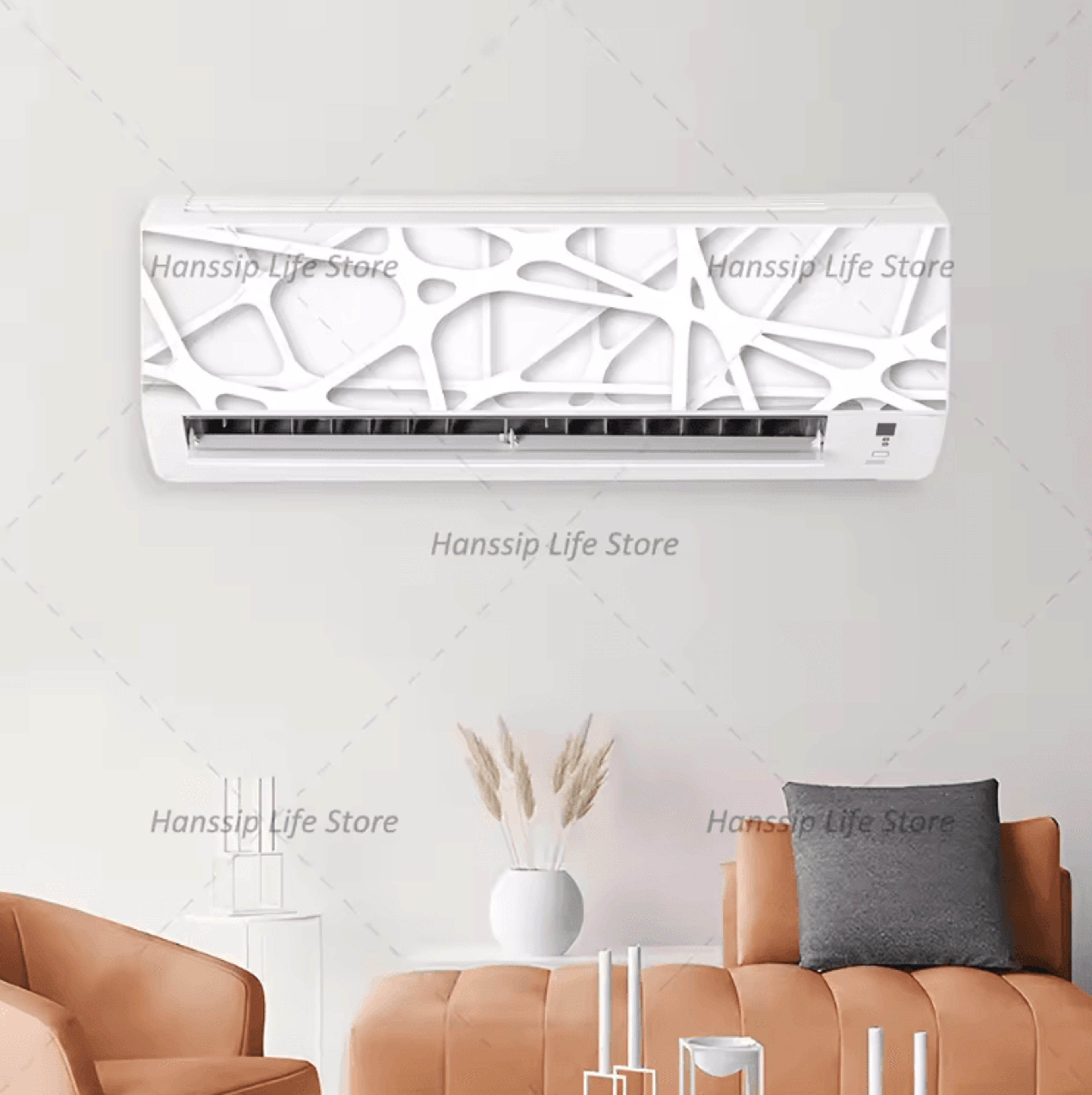 3D Geometric Air Conditioner Sticker Modern AC Panel Wall Decal Abstract Home Decor 8