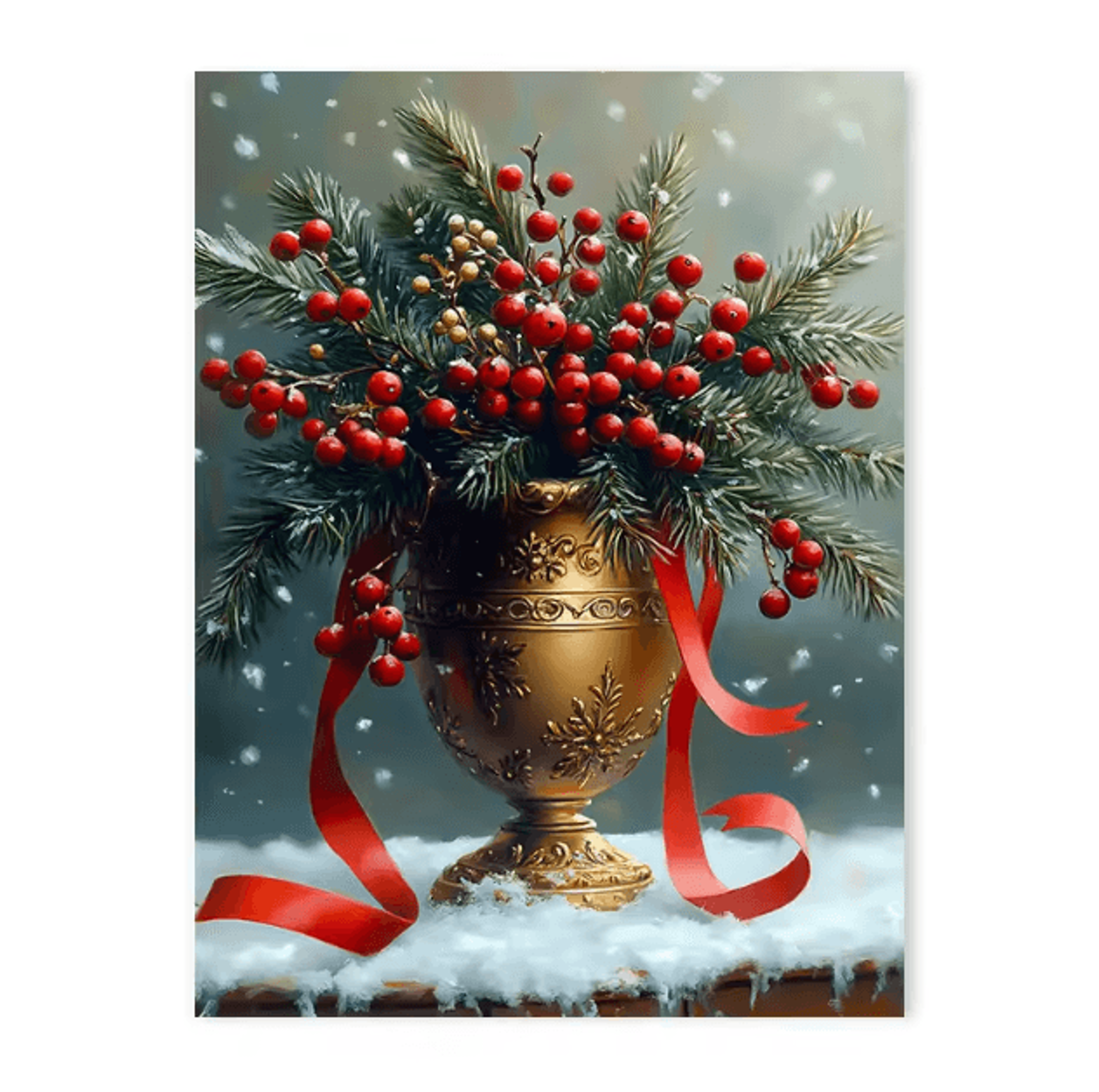 Vintage Red Truck Christmas Canvas Wall Art  Rustic Winter Farmhouse Decor 6
