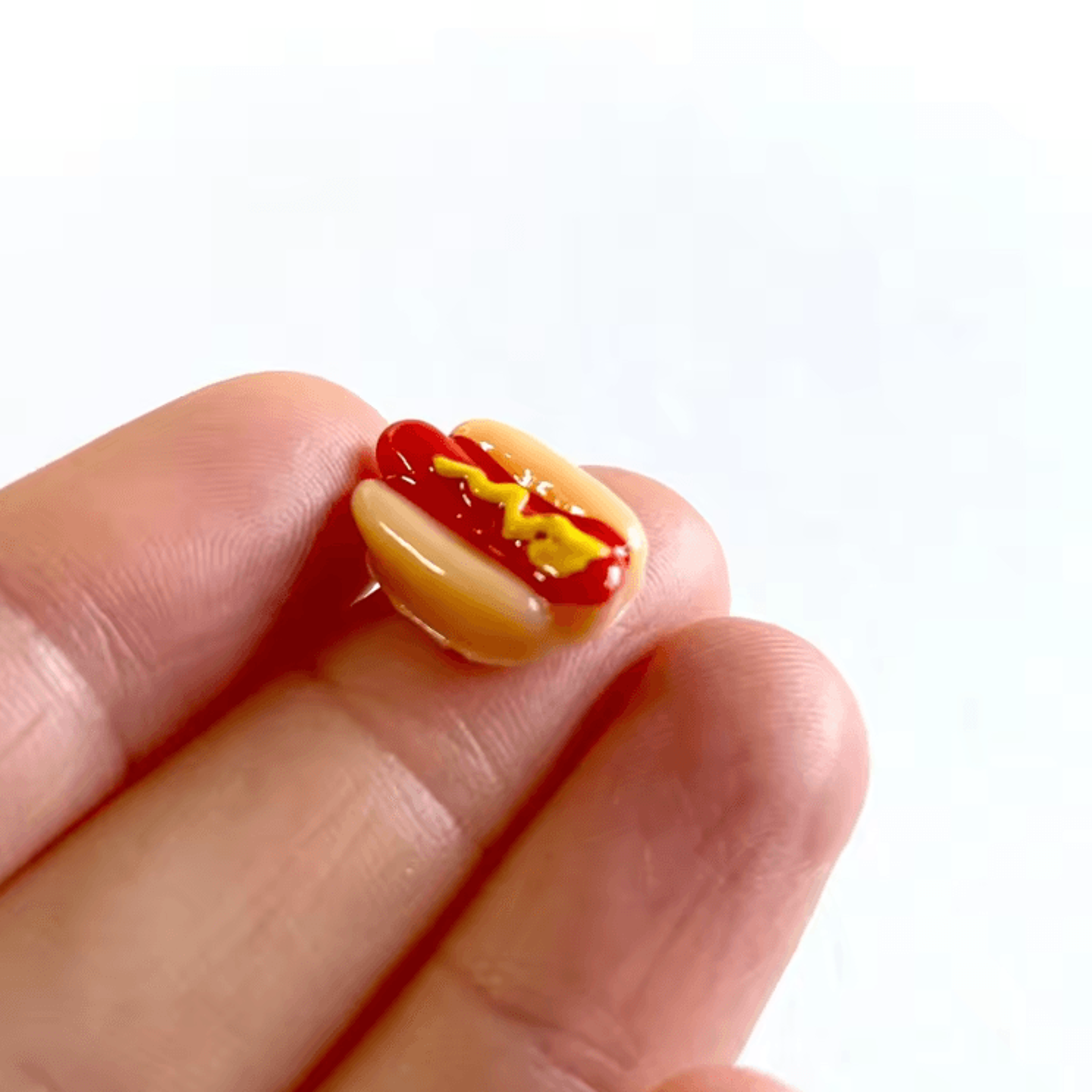 Kawaii Mini Resin Hotdog Figurines  Cute Fake Food DIY Craft  Dollhouse Decor Set 1