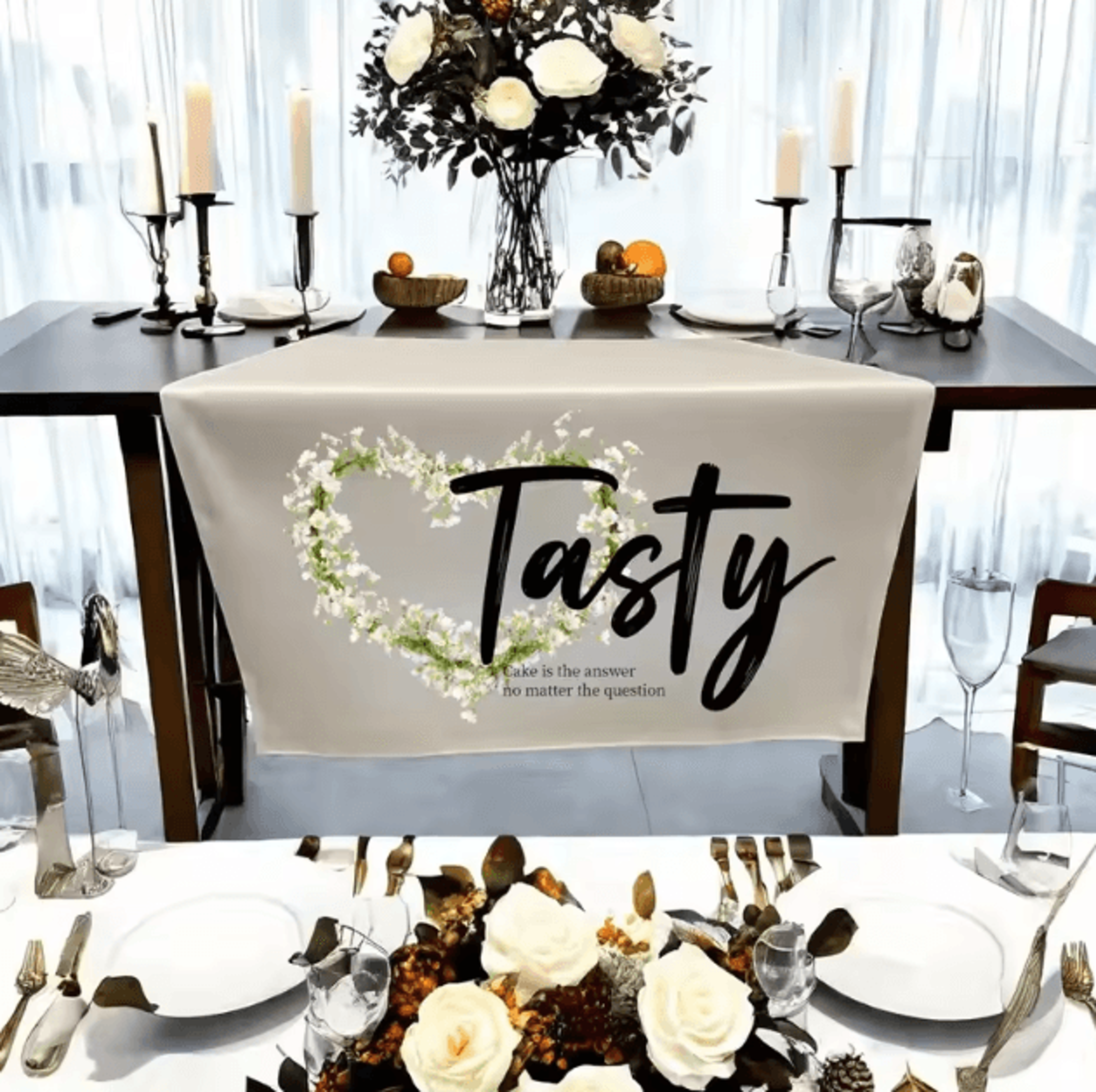 Custom AllSeason Personalized Table Runner  Elegant Custom Table Runner For Weddings Holidays  Spec 3