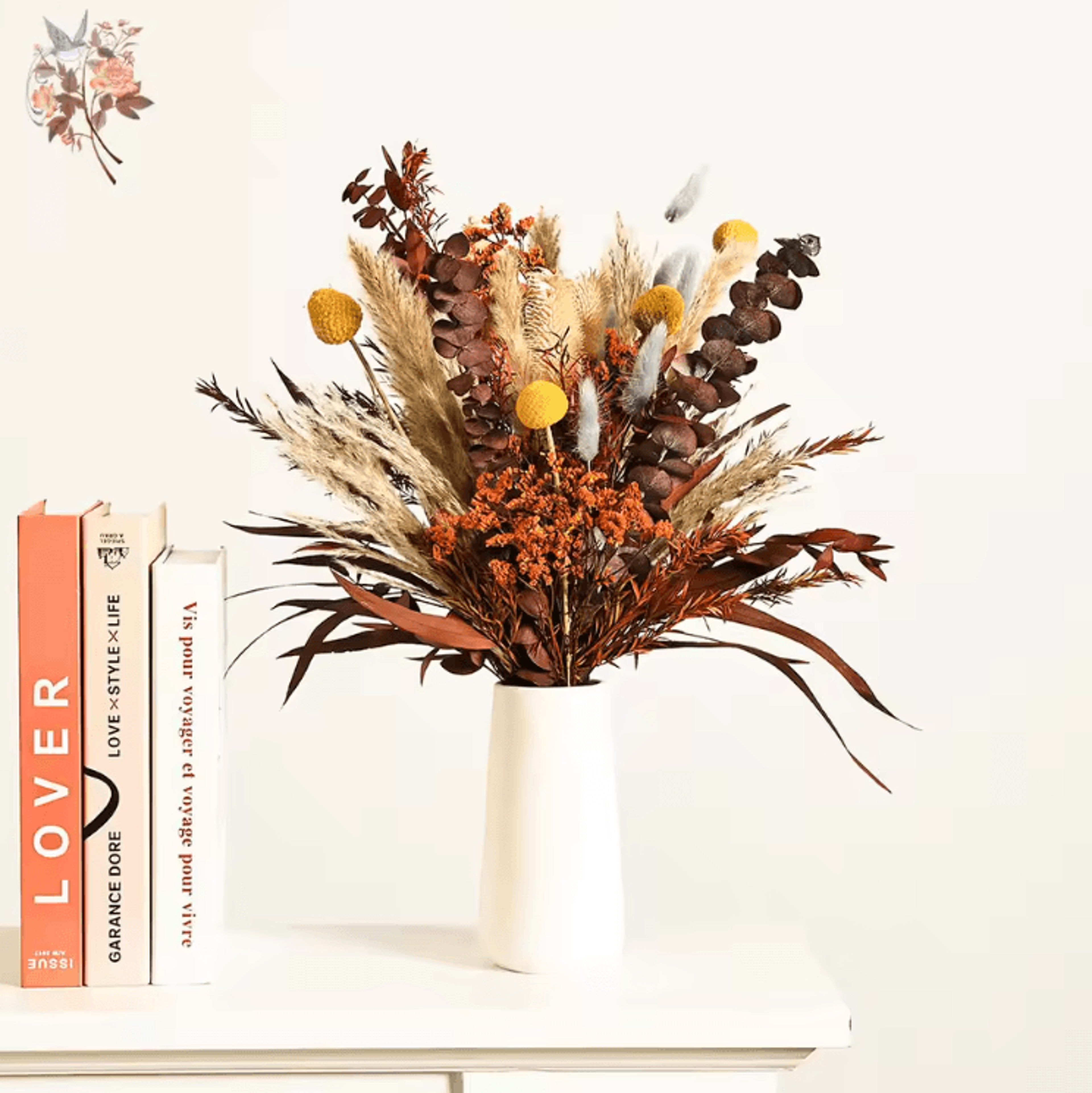 Boho Preserved Flower Bouquet  Pampas Grass  Eucalyptus Decor Set For Home  Weddings 1