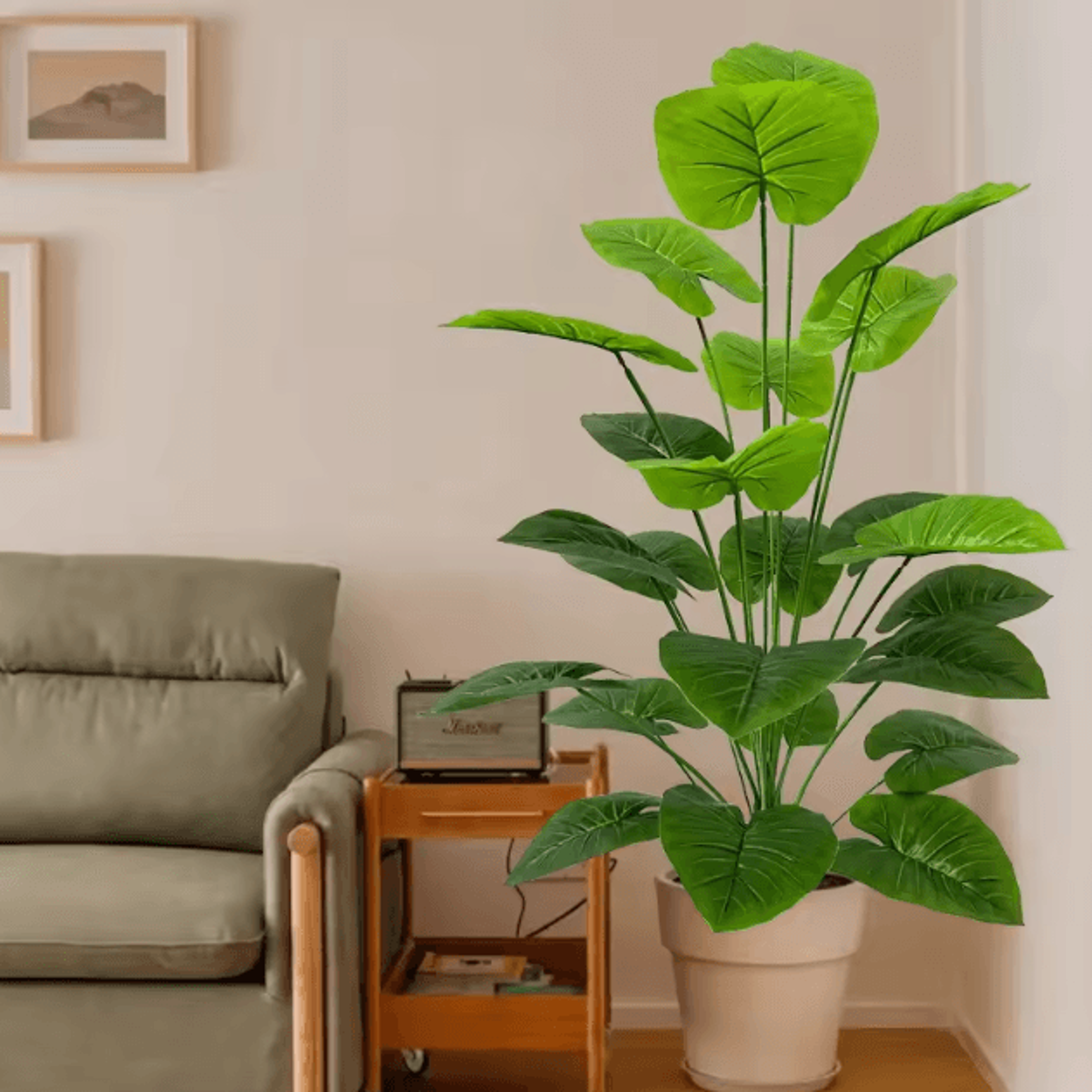 43Inch Realistic Artificial Money Tree  Lush Indoor  Outdoor Greenery Decor 1