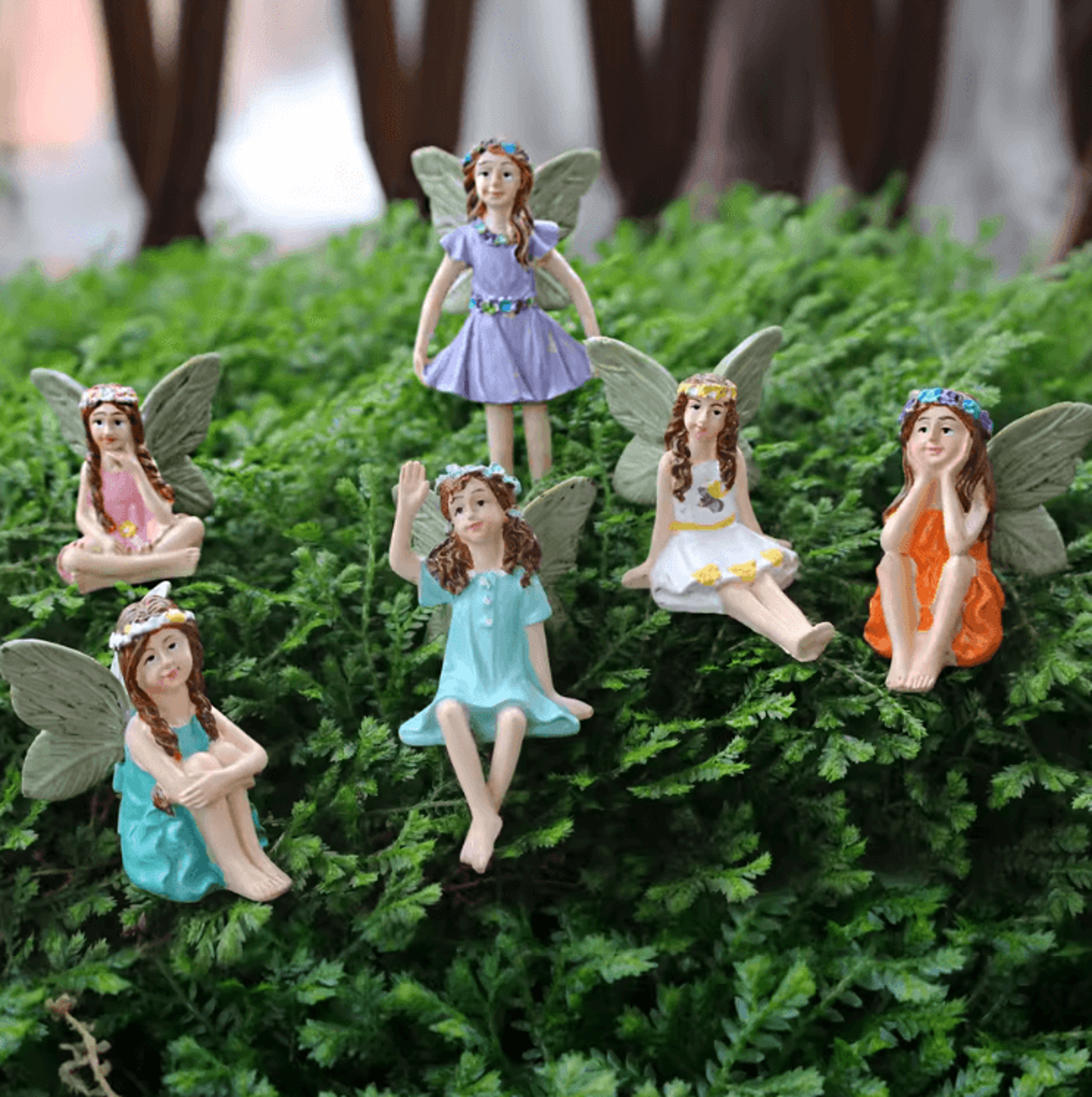 Whimsical Mini Fairy Garden Stake Set 6PCS  Enchanting Outdoor  Plant Decor 2