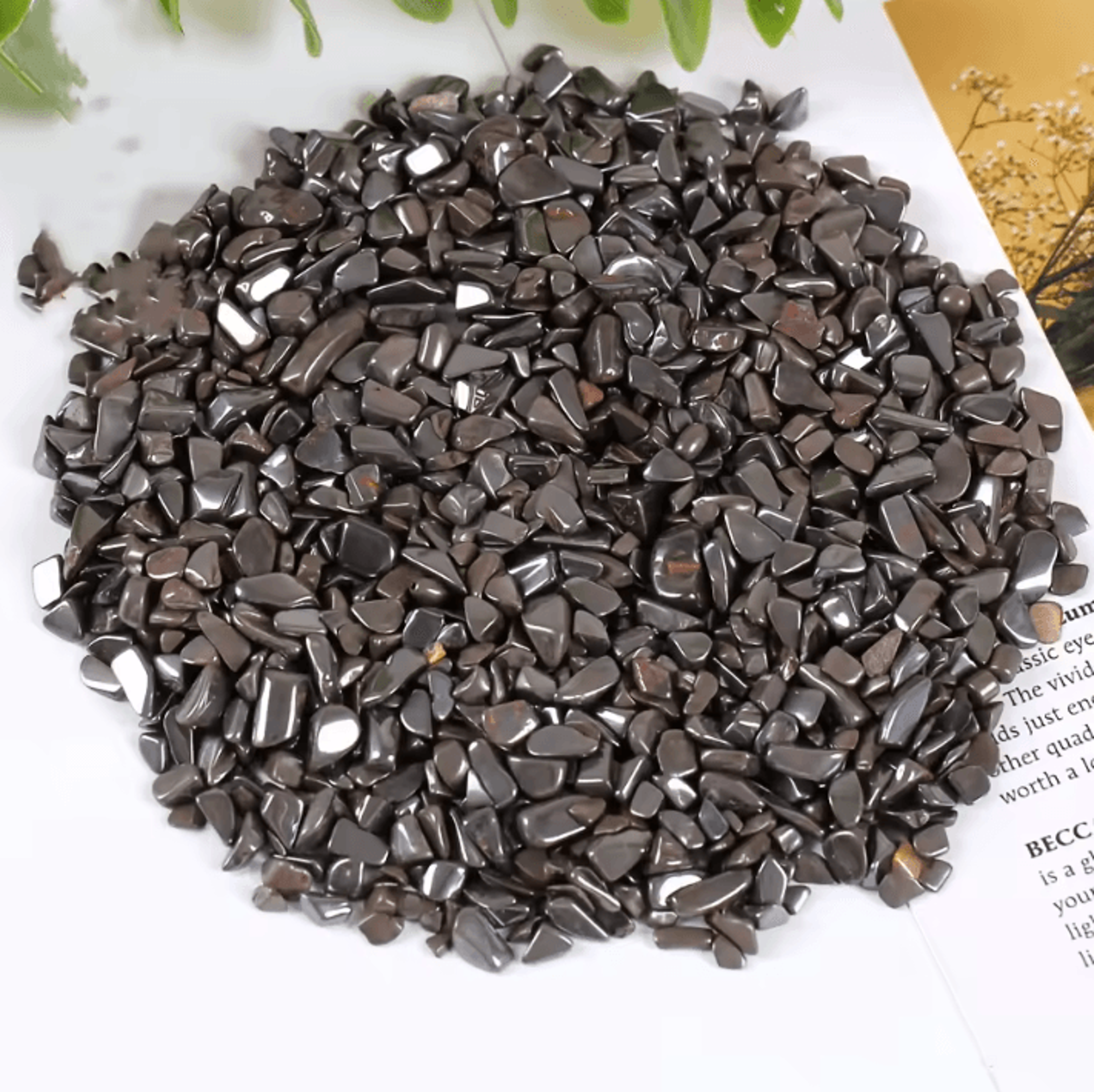 Polished Hematite Crystal Chips  Natural Healing Stone For DIY  Home Decor 0
